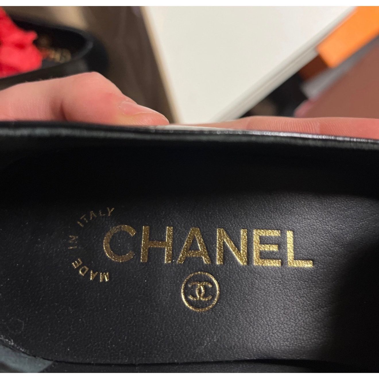 Chanel Chanel Black Leather CC Logo Ballet Flats - Size 38.5 Size US 7.5 / IT 37.5 - 6 Thumbnail