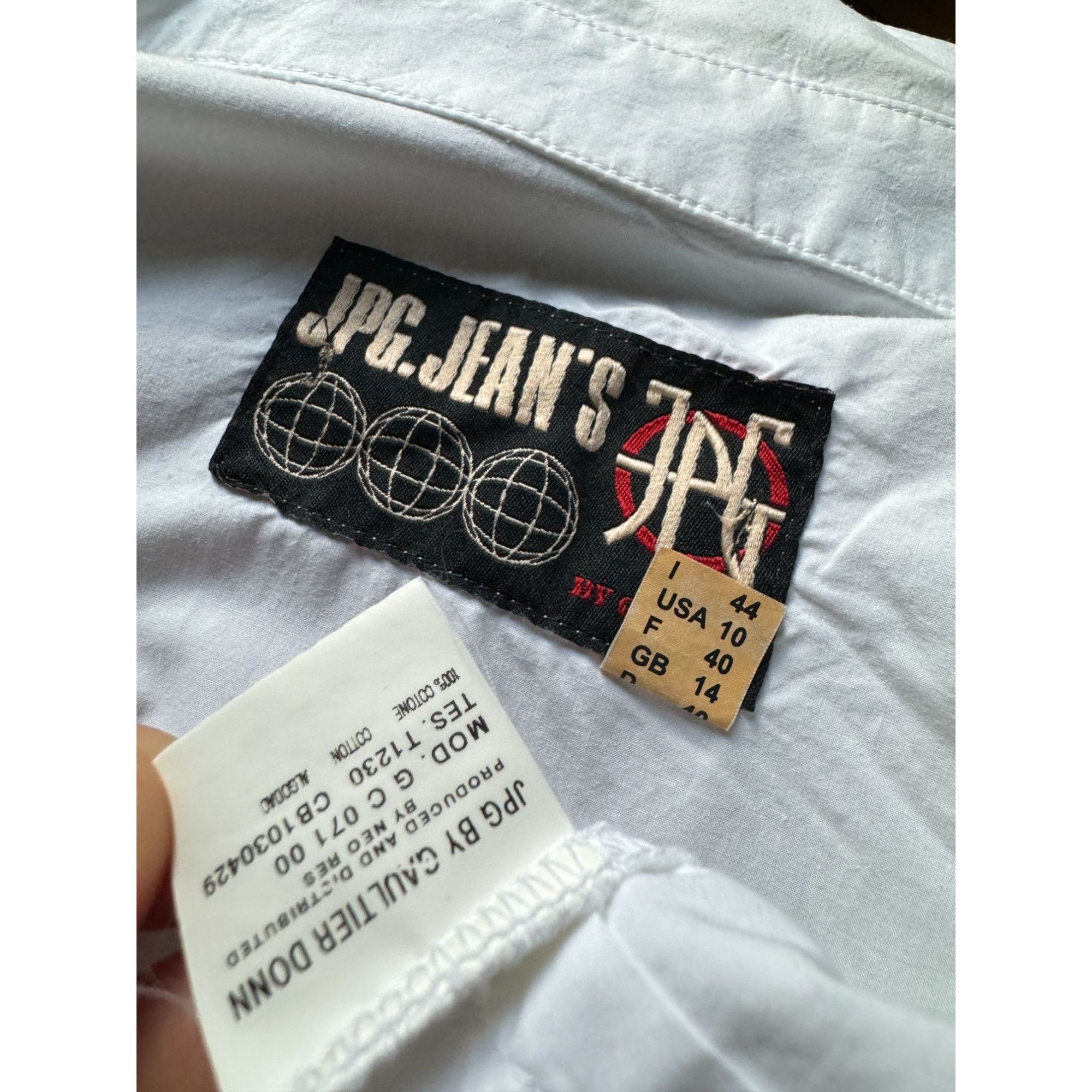 Jean Paul Gaultier White Cotton Short Sleeve Shirt Size M / US 6-8 / IT 42-44 - 5 Thumbnail