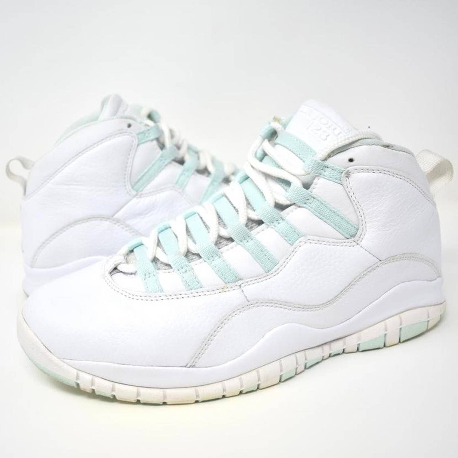 image of 2005 Jordan 10 Retro “Ice Green” Shoes in White, Men's (Size 8)