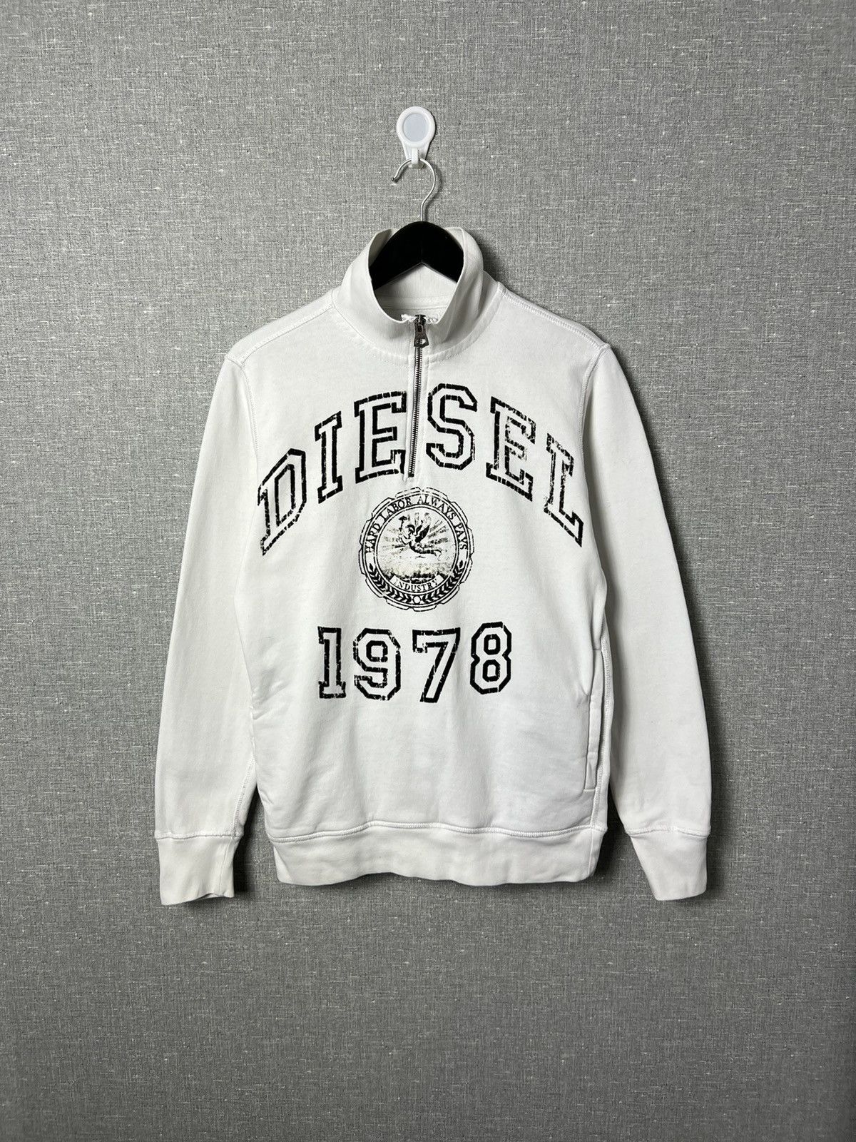 Diesel Rare Vintage Y2K Diesel Big Logo Zip Pullover Sweatshirt Size US S / EU 44-46 / 1 - 1 Thumbnail