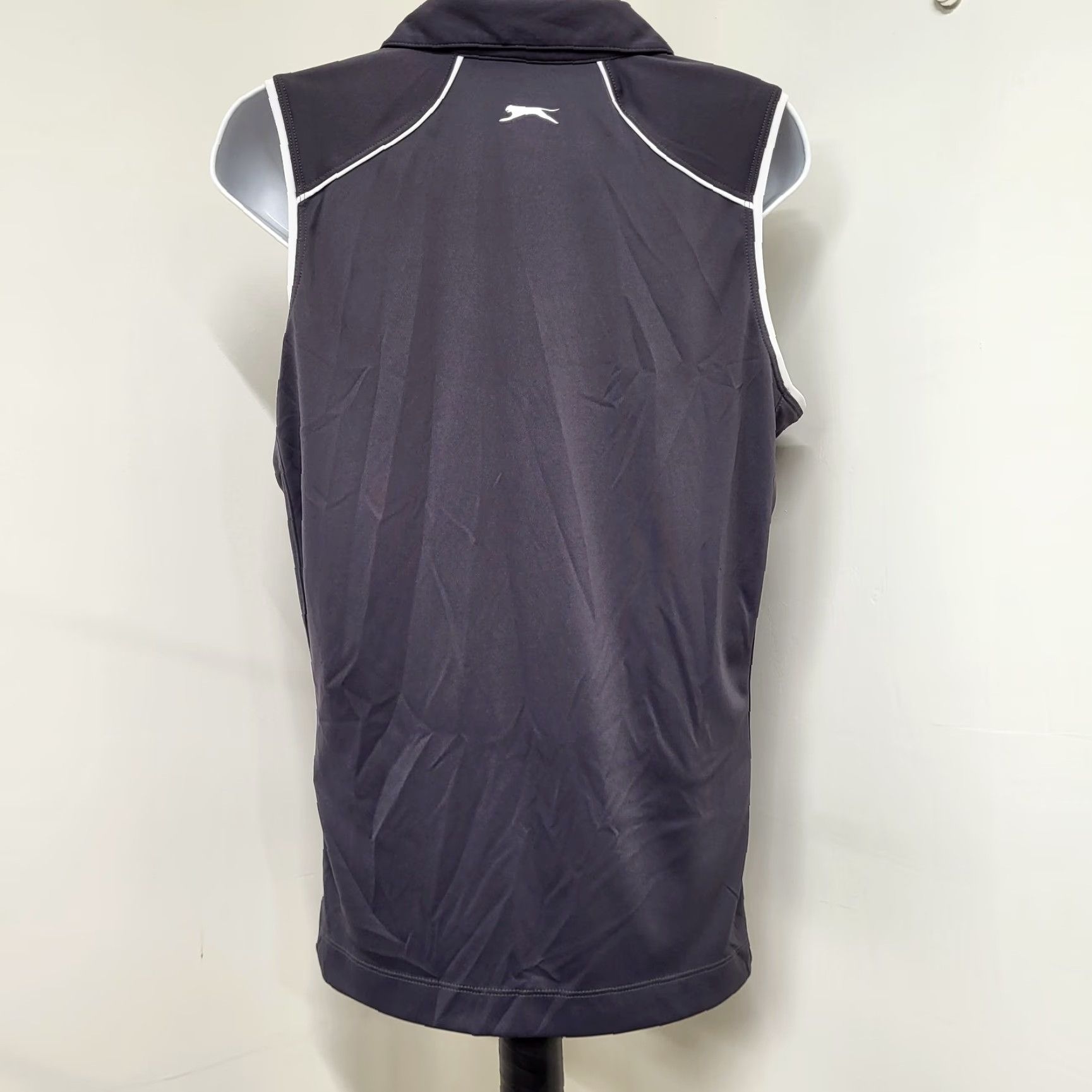 Vintage Slazenger Golf Shirt Women's Size Large Gray Sleeveless Zipper Tennis Pickleball Size L / US 10 / IT 46 - 3 Thumbnail