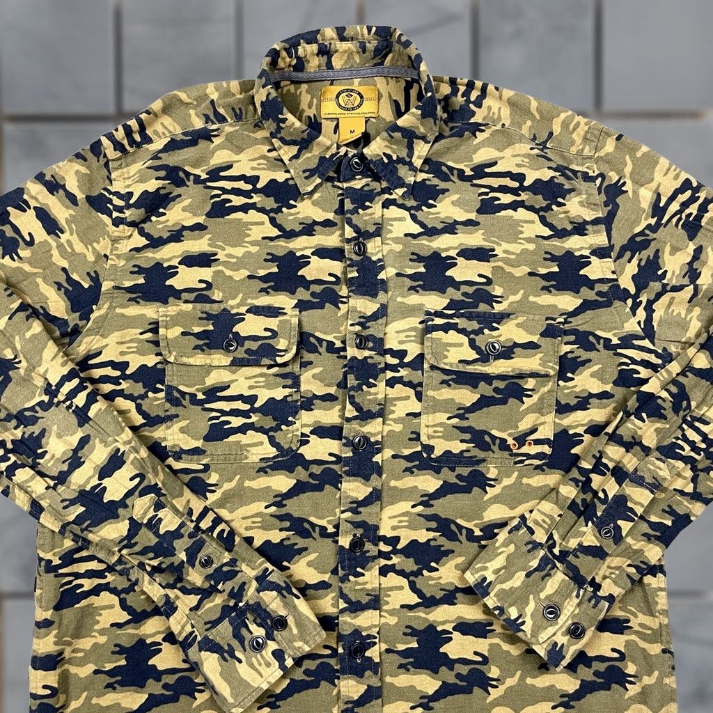 Vintage VINTAGE Stapleford Workwear Shirt Adult Medium Brown Camo Button Up Pockets Camouflage Flannel 100% Cotton Athletic Mens Size US M / EU 48-50 / 2 - 1 Thumbnail