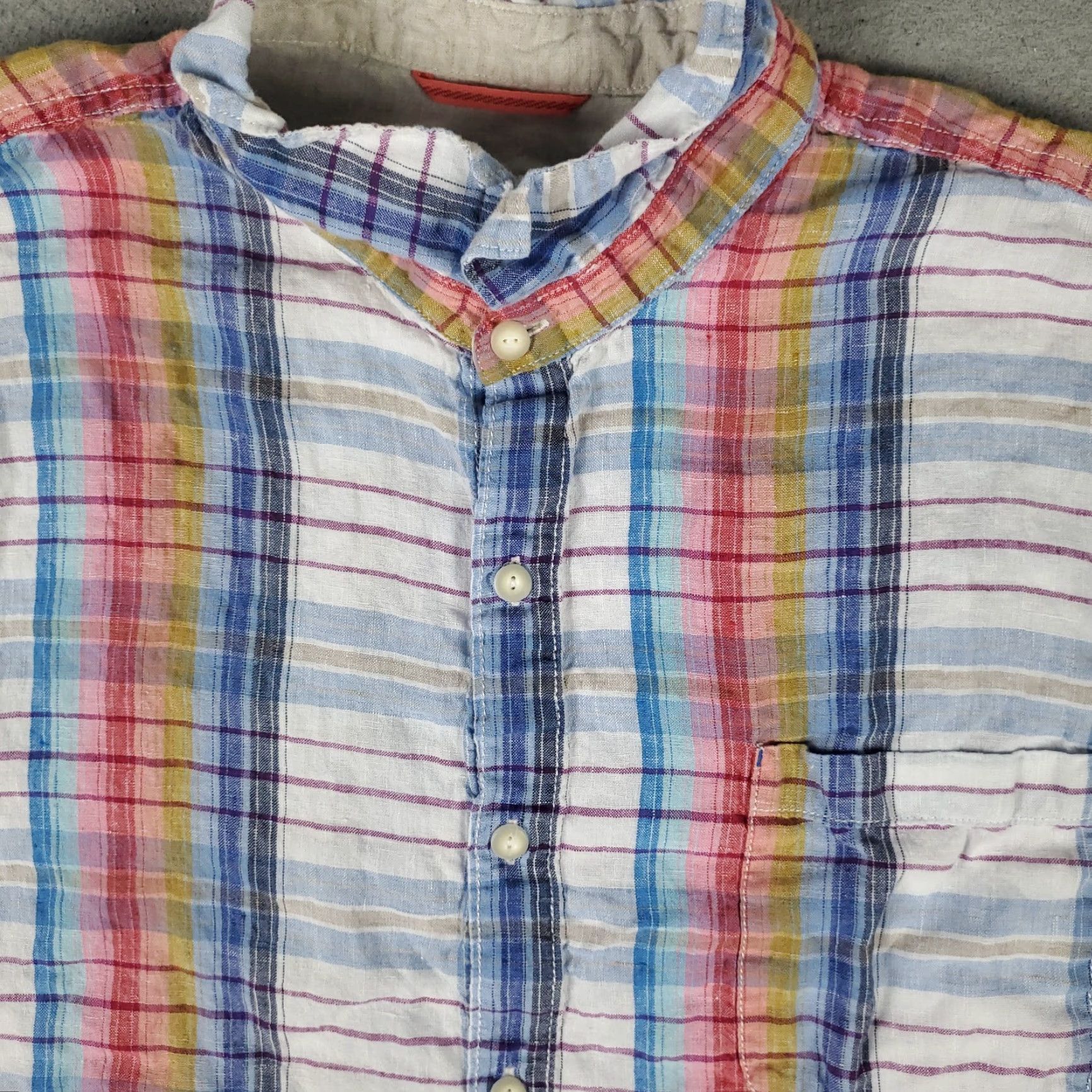 Tommy Bahama VINTAGE Tommy Bahama Shirt Men 2XL Short Sleeve Blue Plaid Linen Hawaiian Casual Size US XXL / EU 58 / 5 - 2 Thumbnail