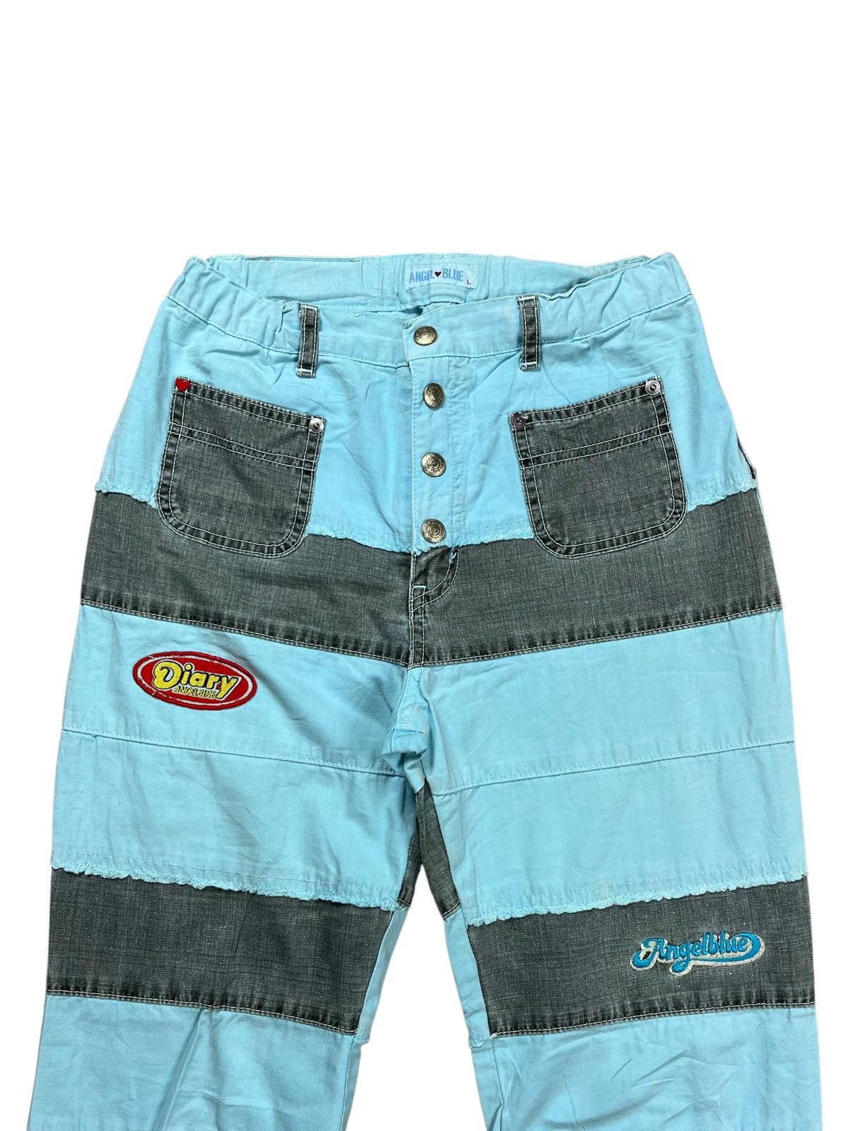Angel Blue × Hysteric Glamour × Japanese Brand 2000s Angel Blue - Patchwork Hagi Pants Size US 29 - 3 Thumbnail
