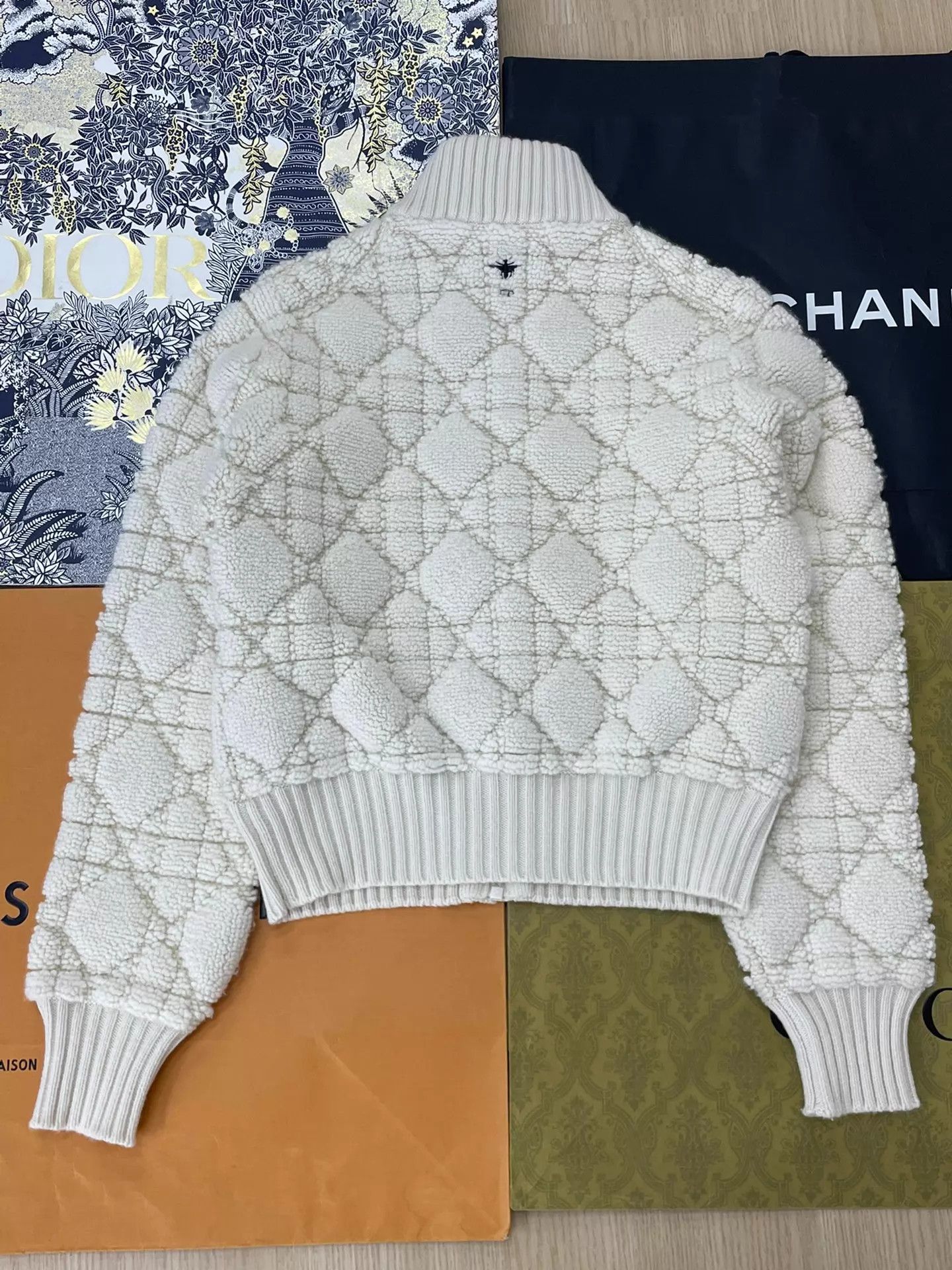 Dior Dior White Tartan Wool Knit Zip Jacket 36 Near New Size XS / US 0-2 / IT 36-38 - 2 Thumbnail