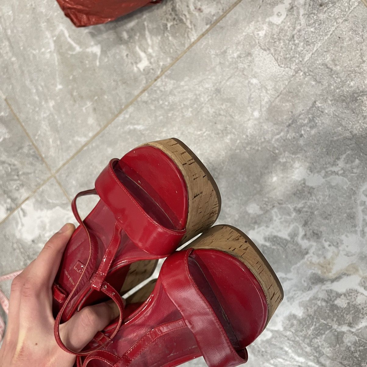Prada × Vintage 39 PRADA Miu shoes Coral Pink Patent slip Slingback sandals Size US 9 / IT 39 - 4 Thumbnail