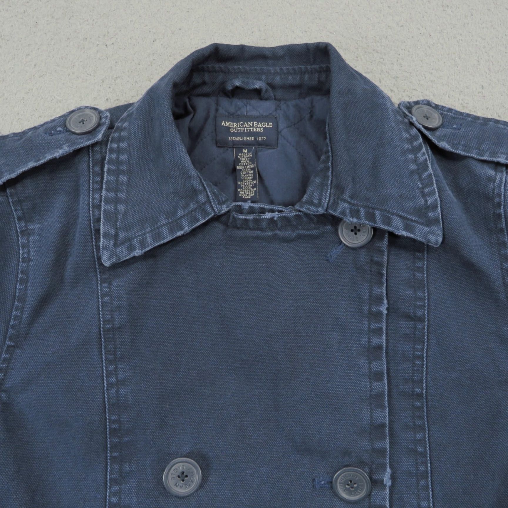 American Eagle Outfitters American Eagle Jacket Womens Medium Navy Double Breasted Military Cargo Utility Jacket Size M / US 6-8 / IT 42-44 - 4 Thumbnail