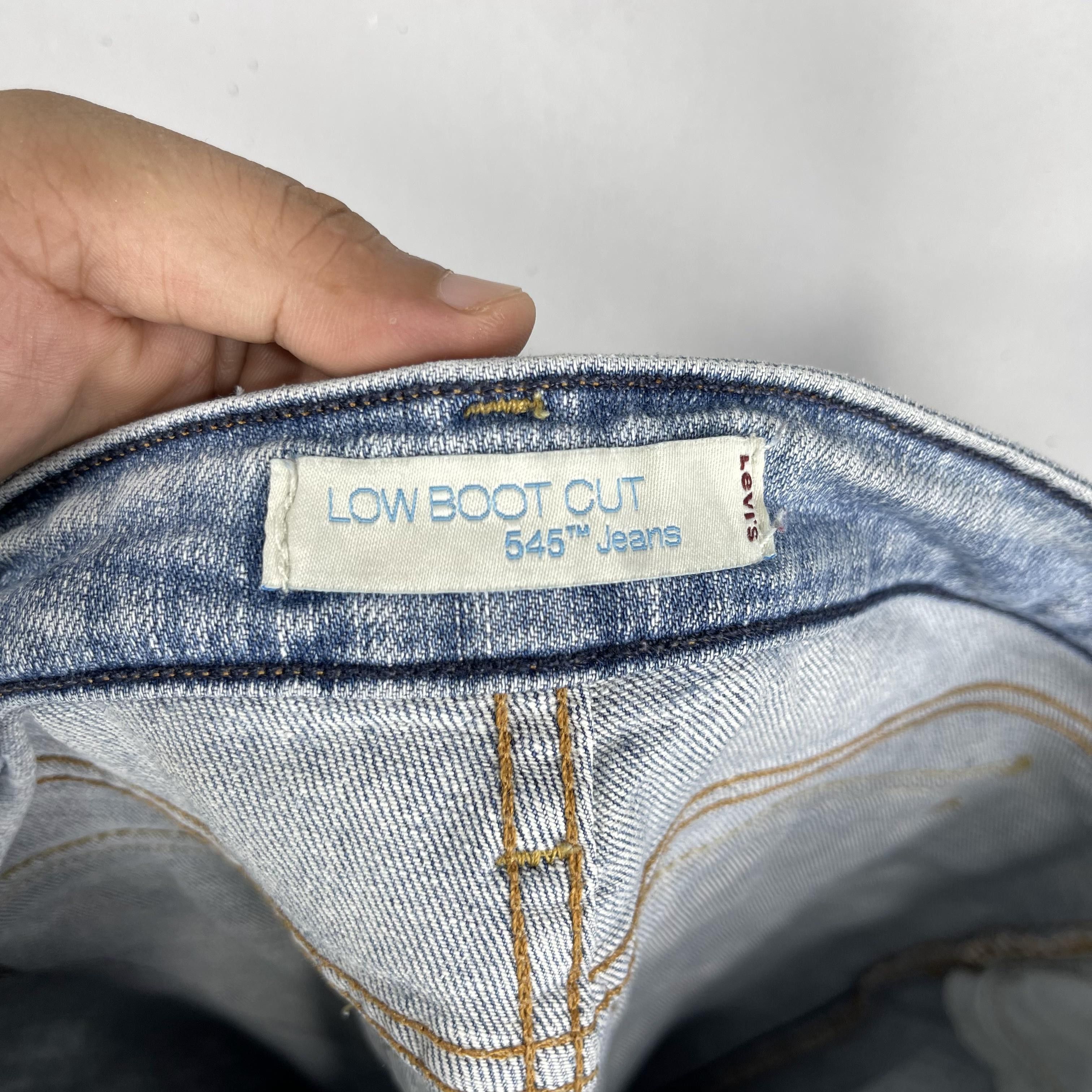 Levi's × Vintage W31 L31 Vintage Levis 545 Distressed Low Bootcut Jeans Size 31" - 4 Thumbnail