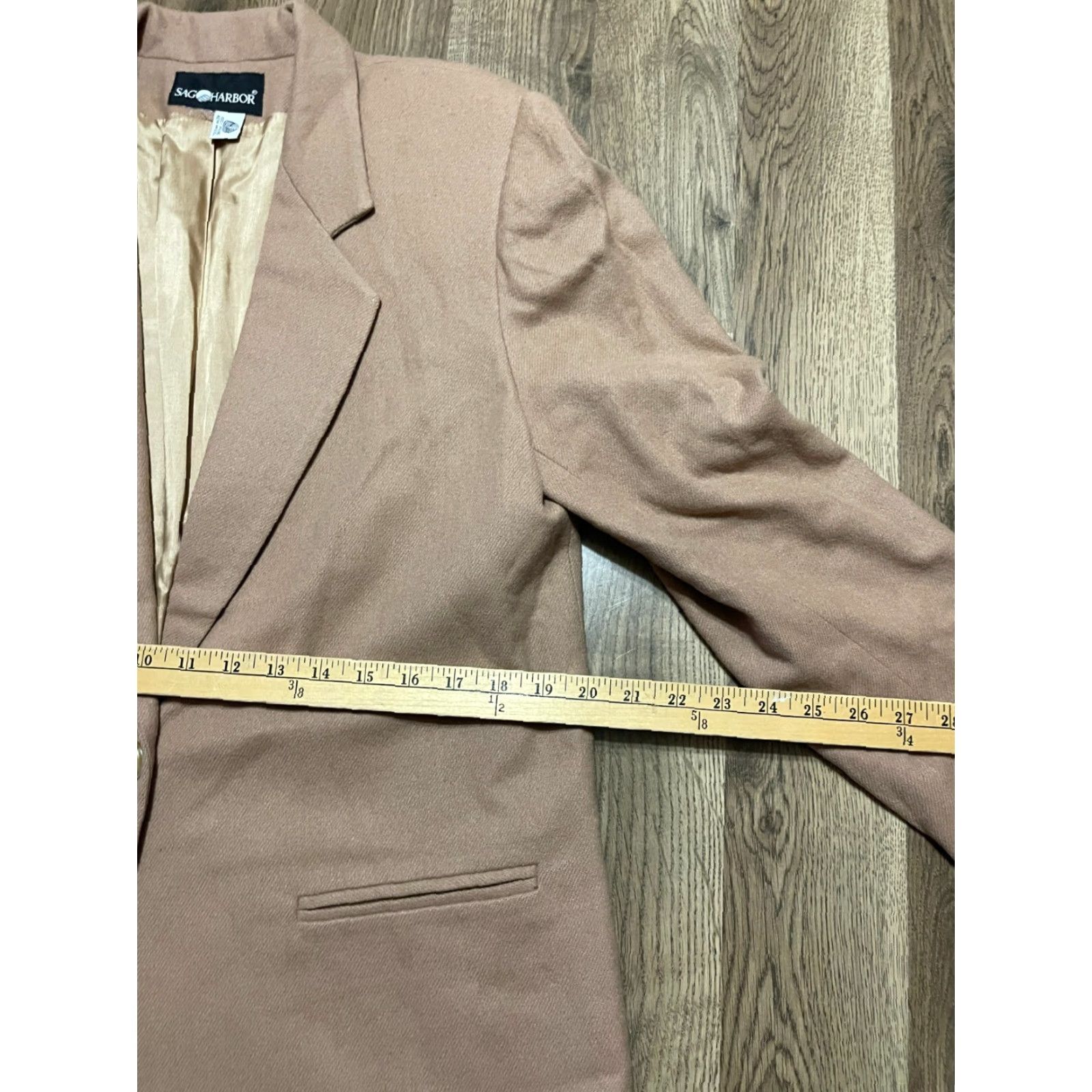 Vintage Sag Harbor Jacket Women Size 12 Brown One Button Shoulder Pads 100% Wool Solid Vintage No Size XL / US 12-14 / IT 48-50 - 6 Thumbnail