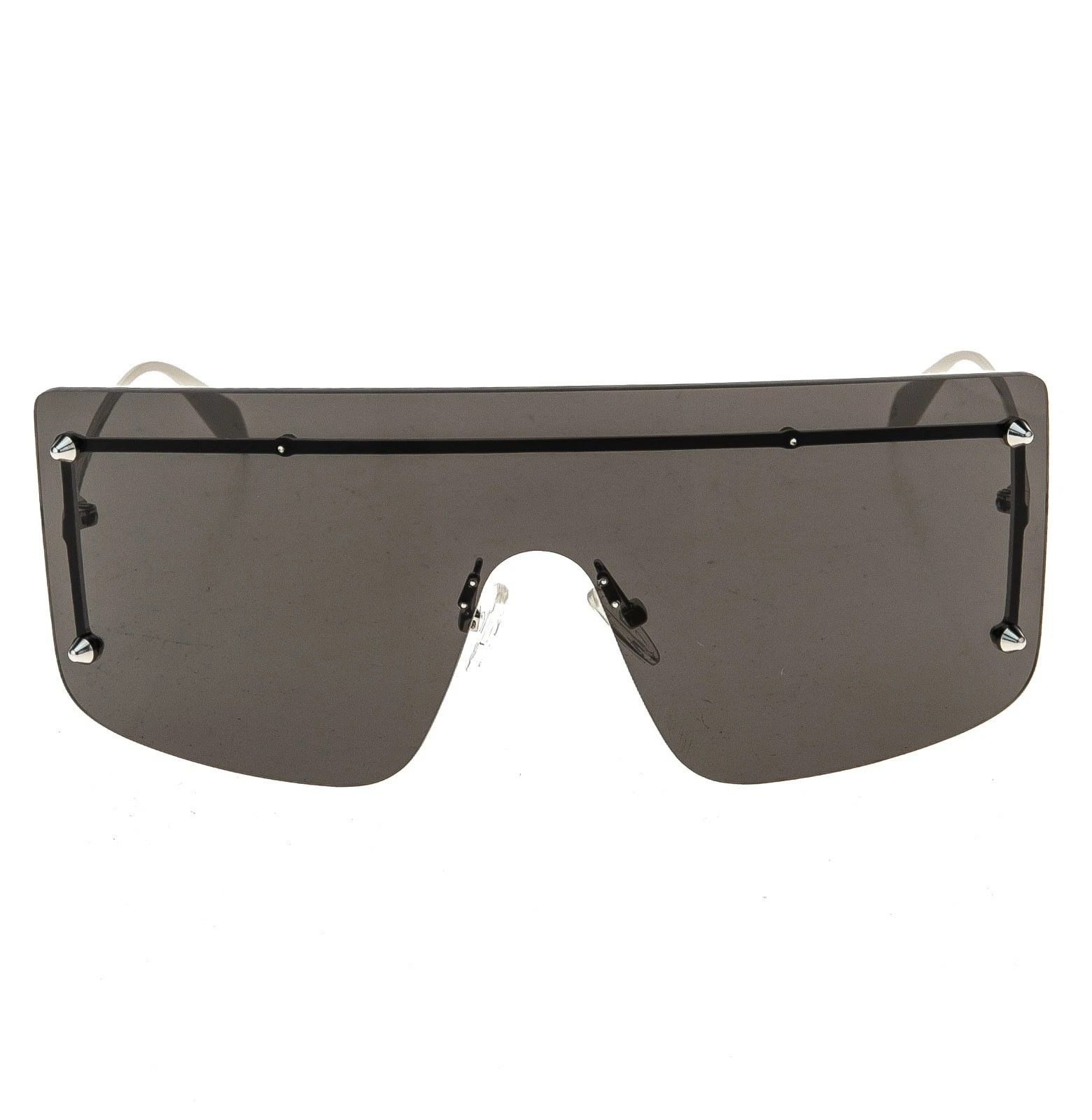 Alexander McQueen ALEXANDER MCQUEEN AM0412S Silver Black Shield Mask 0412 001 Size ONE SIZE - 5 Thumbnail