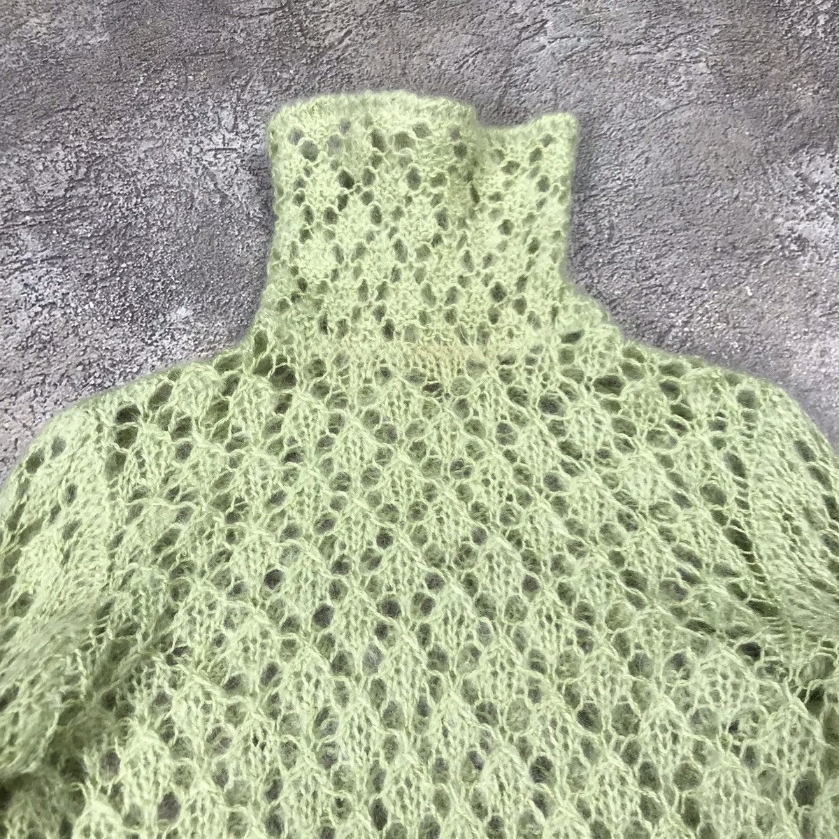 Vintage Vintage Y2K Oversized Knit Sweater Textured Pastel Green Gru Size S / US 4 / IT 40 - 2 Thumbnail