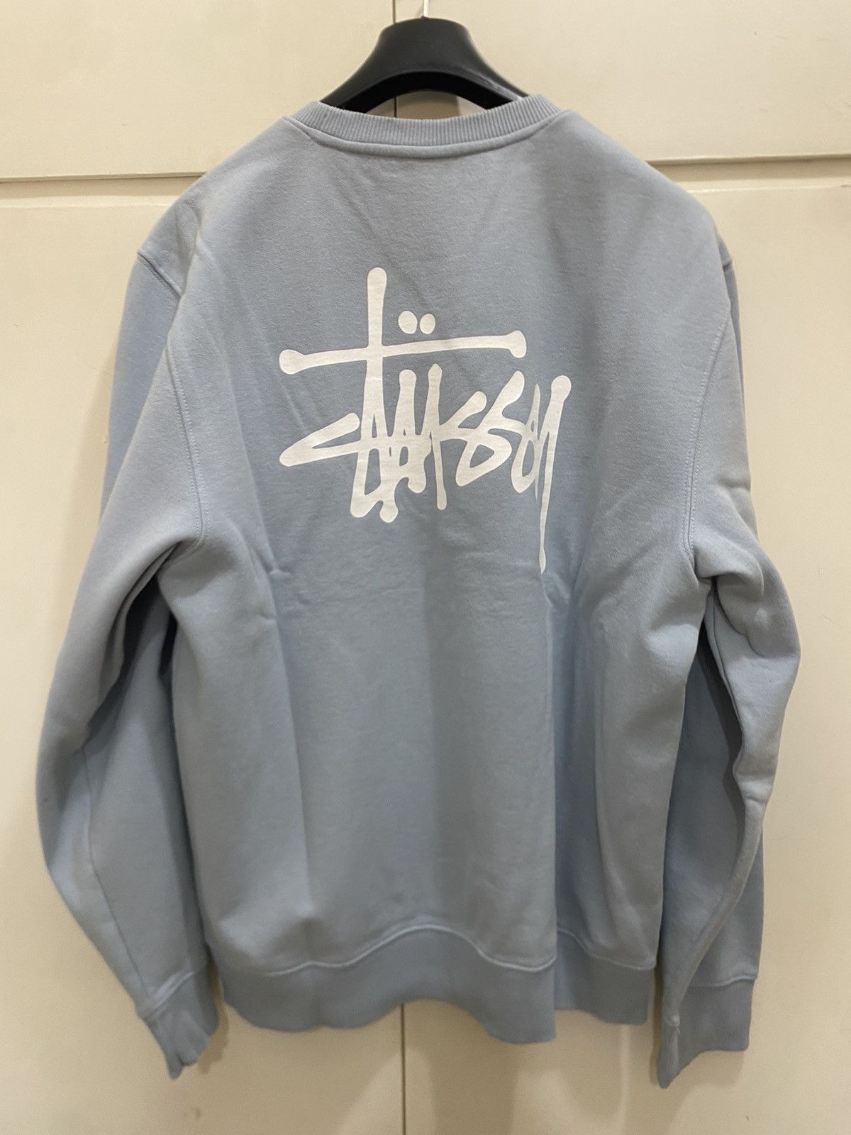 Stussy Stüssy Basic Logo sweatshirt, size XL, light blue, used Size US XL / EU 56 / 4 - 12 Thumbnail
