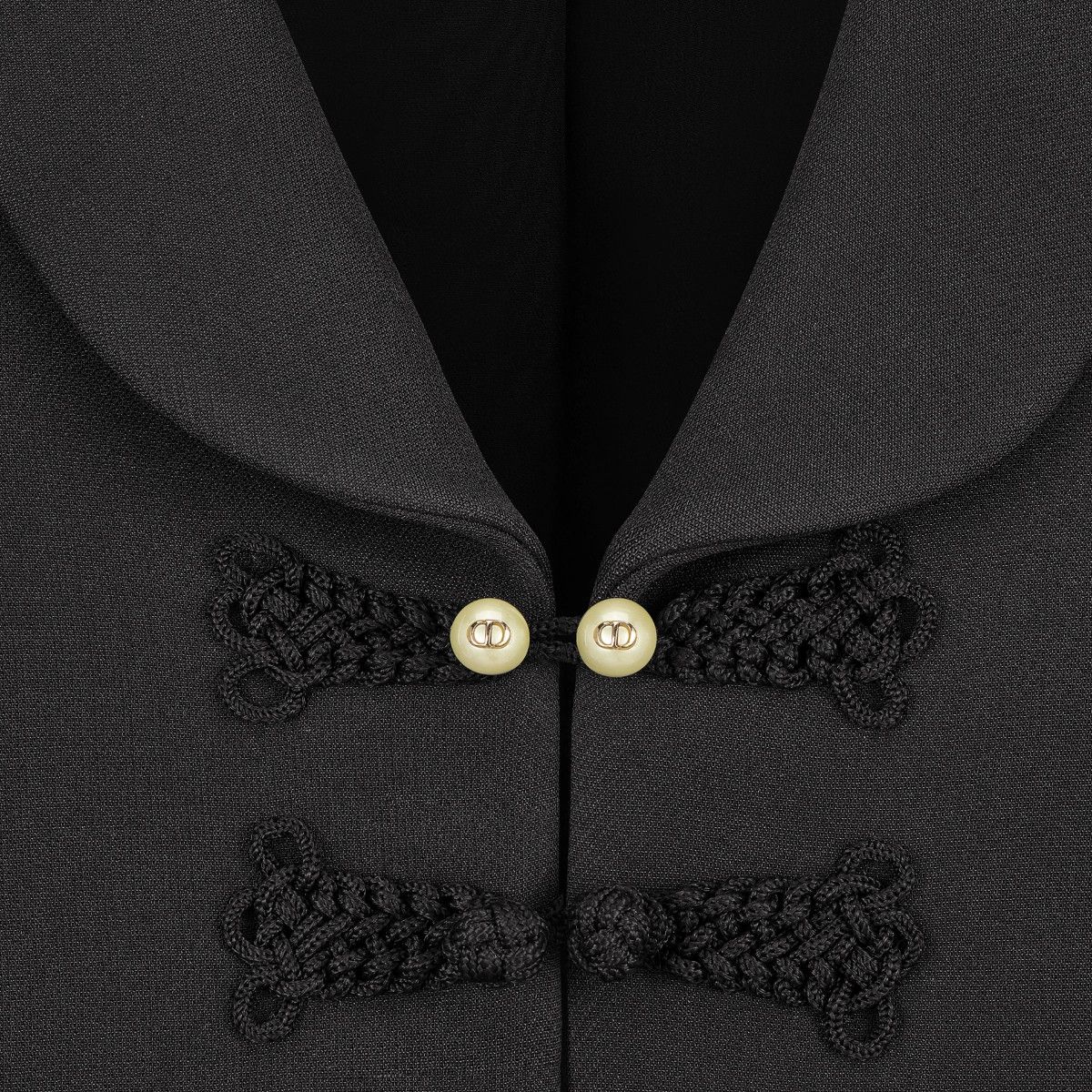 Dior o1bcso1str0225 Jacket with Brandenburg Closure in Black Size L / US 10 / IT 46 - 3 Thumbnail