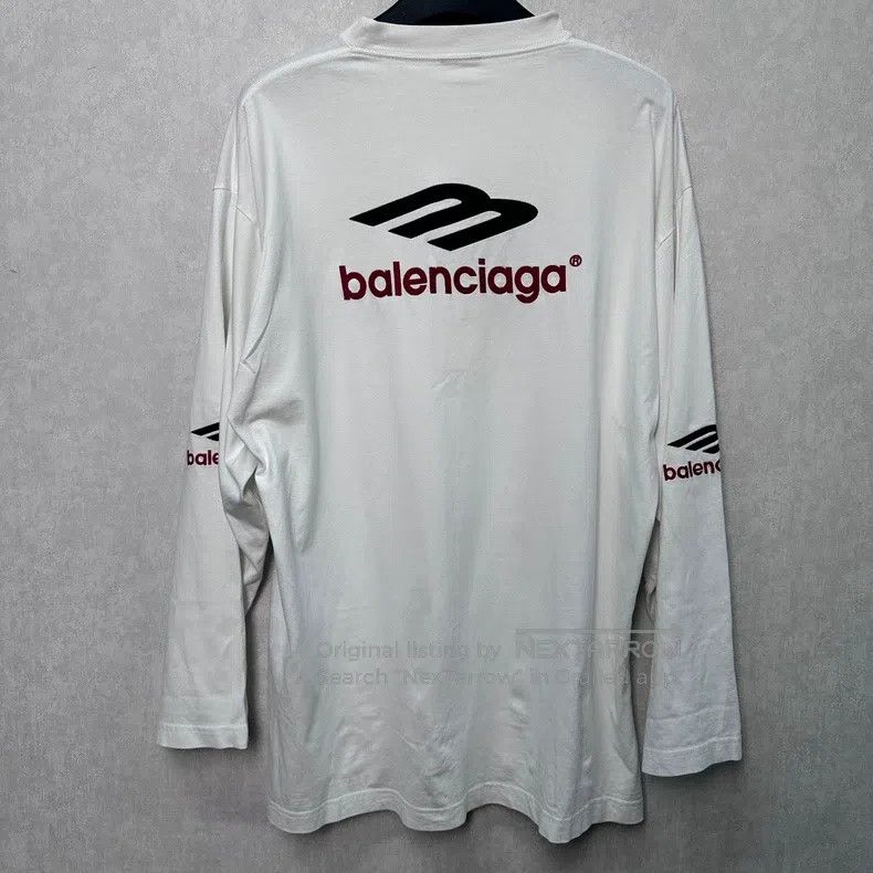 Balenciaga Balenciaga Letter Embroidery Long Sleeve T-Shirt White Size US M / EU 48-50 / 2 - 2 Thumbnail