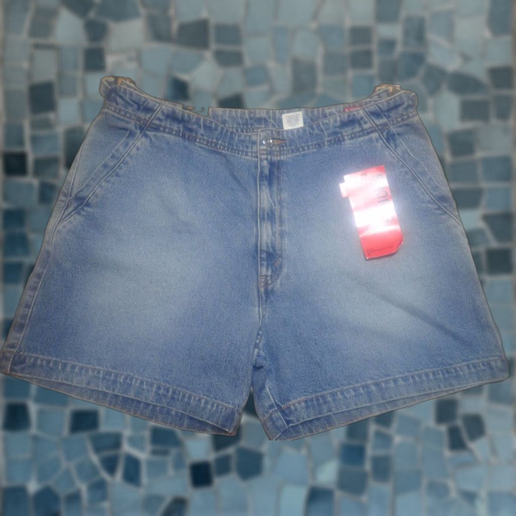 Levi's Vintage Levi's High Rise Buckle Cinch Denim Shorts Size 16 Women 36" Waist 90s Blue Jeans Size 36" / US 14 / IT 50 - 1 Thumbnail