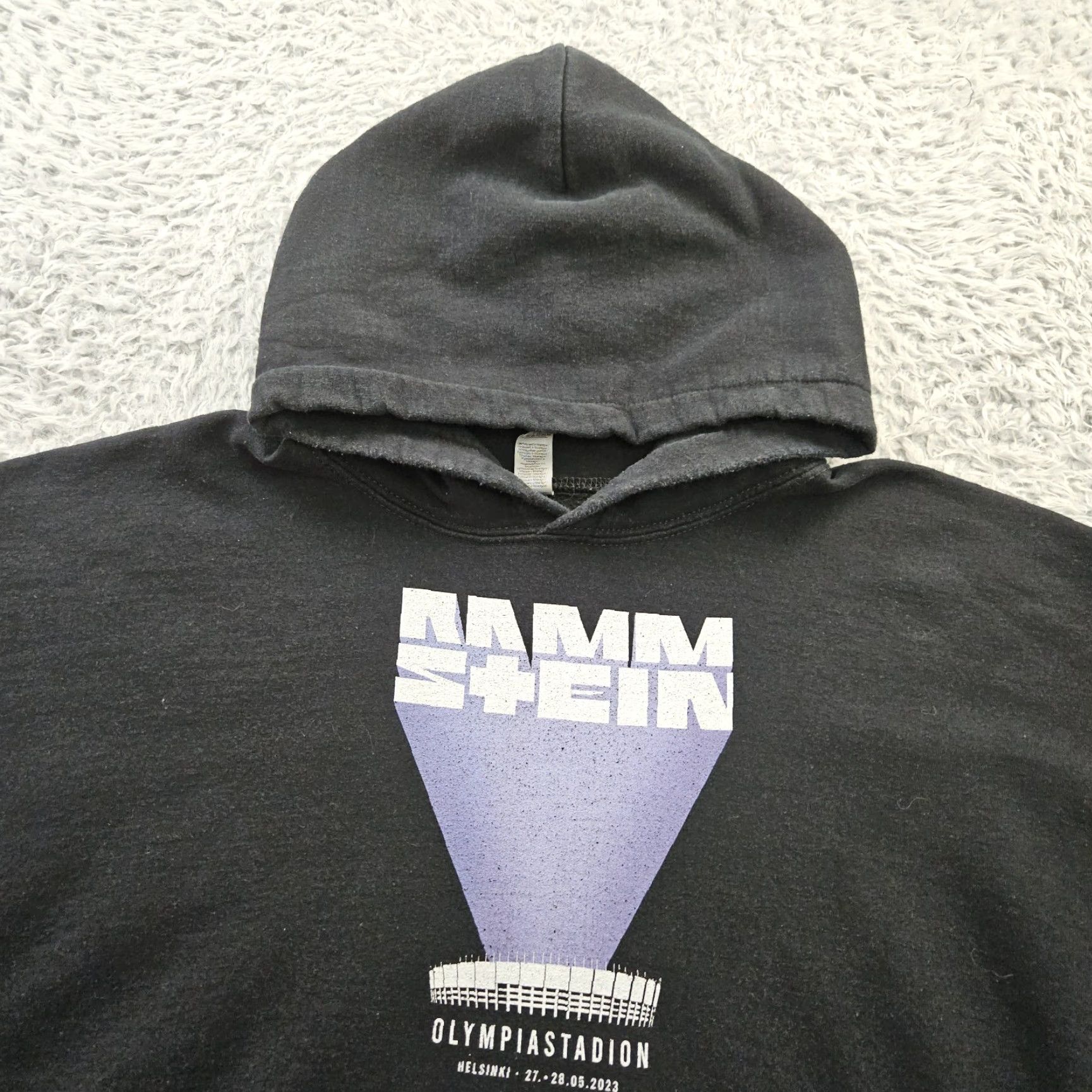 VINTAGE RAMMSTEIN Hoodie Sweatshirt Men 3XL OLYMPIASTADION HELSINKI 2023 Metal Rock Gildan Heavy Blend
