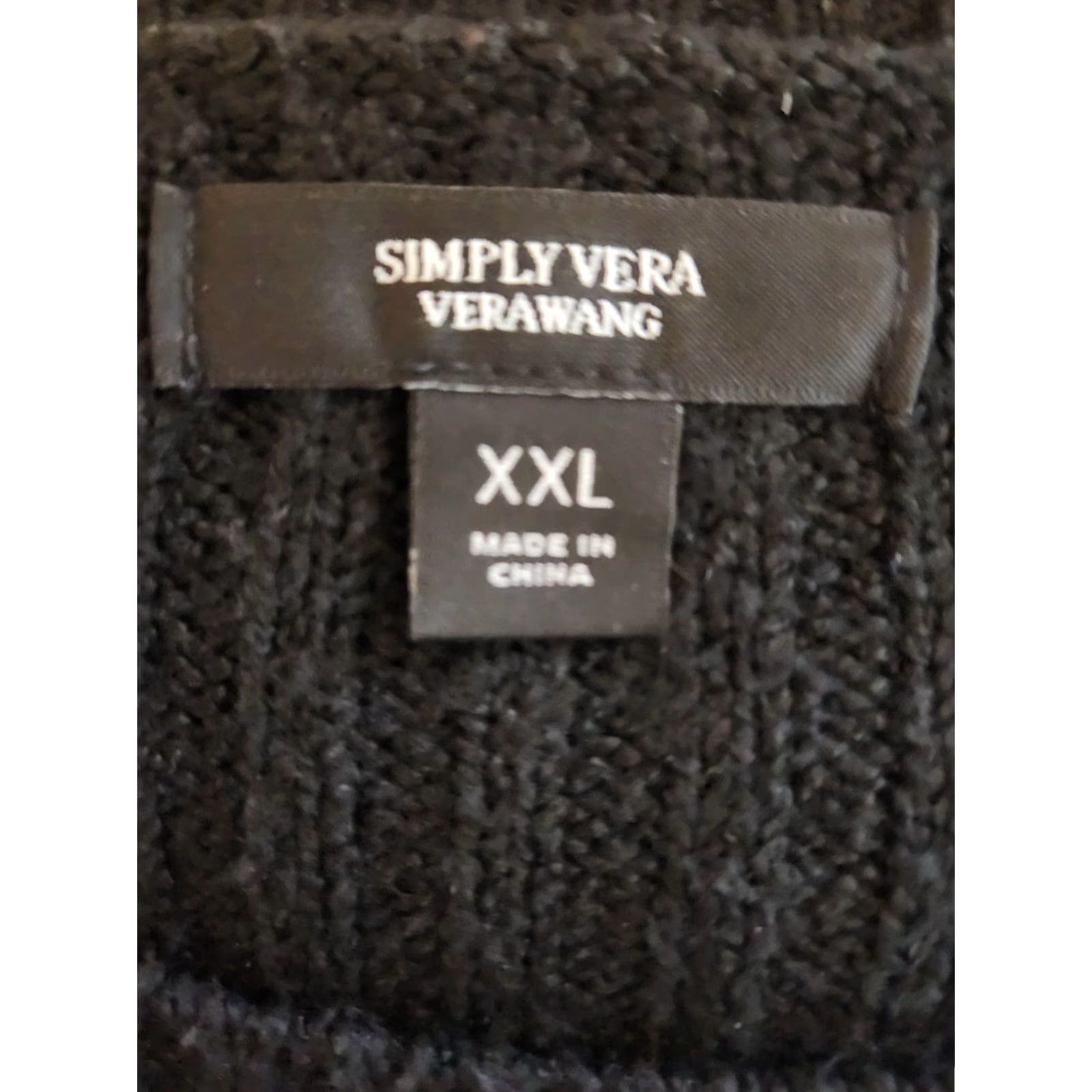 Vintage **Simply Vera Vera Wang Solid Black 2X XXL Knit Sweater** User: Simply Vera Vera Wang Solid Black Knit Sweater 2X XXL Size XXL / US 16-18 / IT 52-54 - 7 Thumbnail