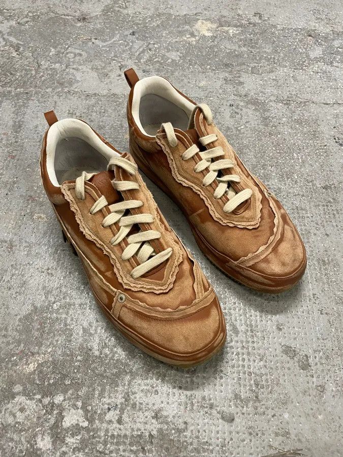 Loewe Loewe Brown Deconstructed Faded Leather Shoes Size US 12 / EU 45 - 5 Thumbnail