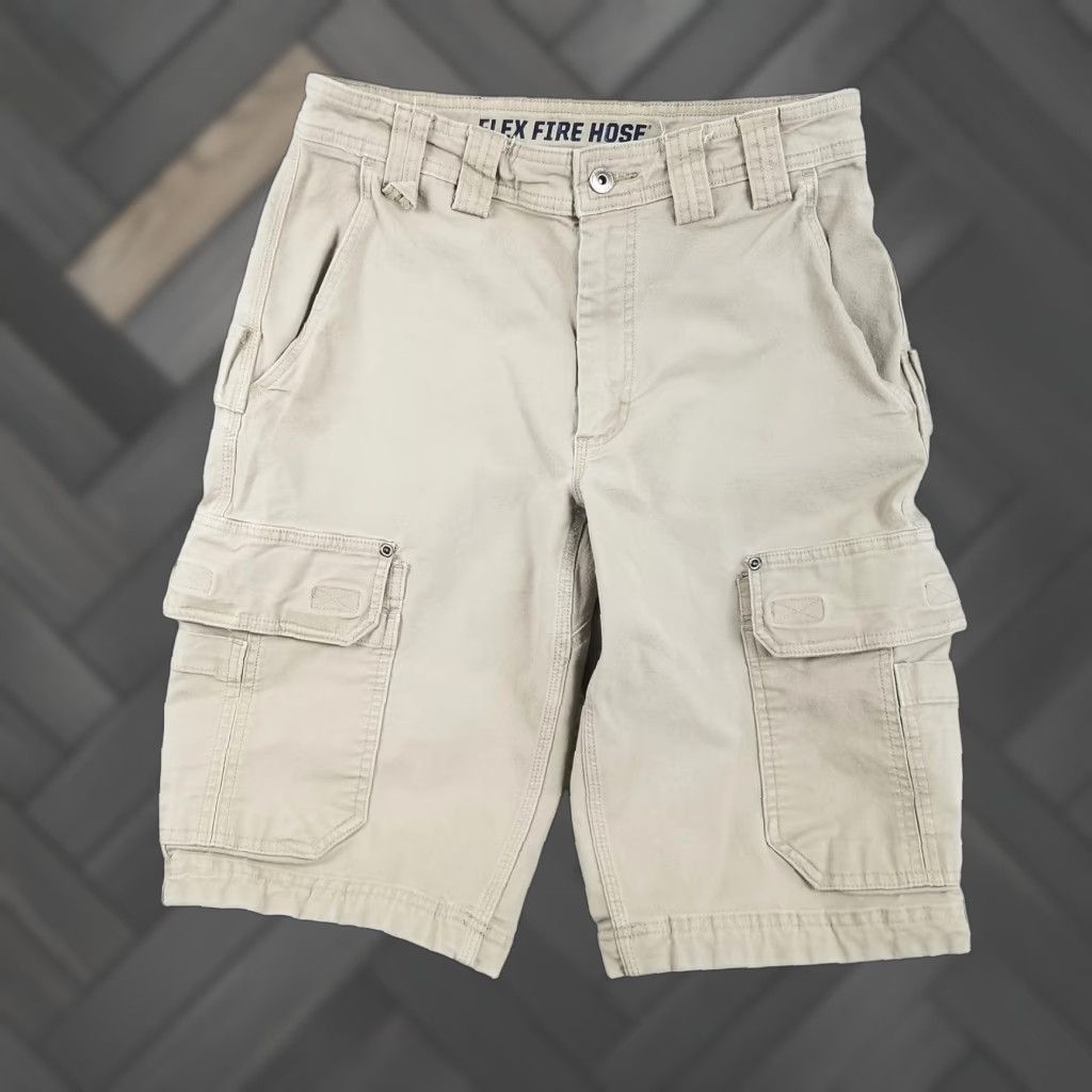 Duluth Trading Cargo Shorts Men 32 Relaxed Fit Fire Hose Canvas