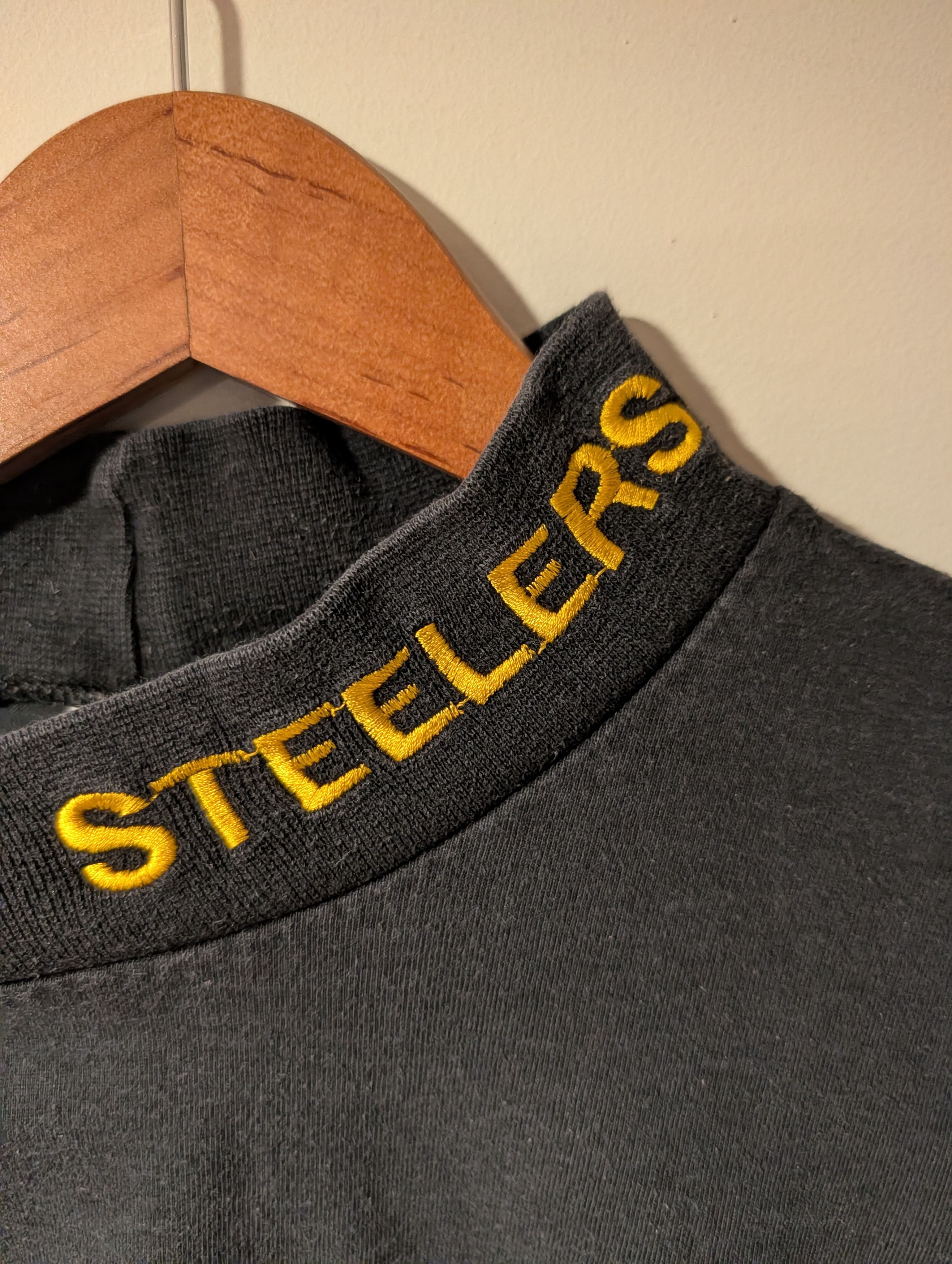 NFL VTG Pittsburgh Steelers Mock Neck Shirt Black Maxit NFL L Size US L / EU 52-54 / 3 - 3 Thumbnail