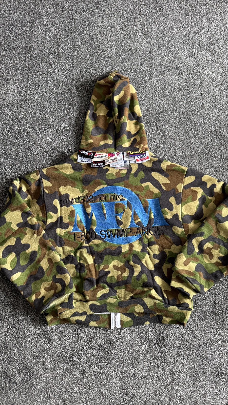 Greedy Unit × murd333r.fm Murd333r.FM x Greedy Unit Multi Tag Zip Up Hoodie Camo Size US S / EU 44-46 / 1 - 5 Thumbnail