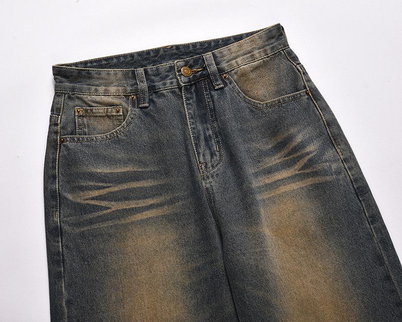 Vintage High street Vibe straight leg flared distressed washed jeans Size US 32 / EU 48 - 3 Thumbnail
