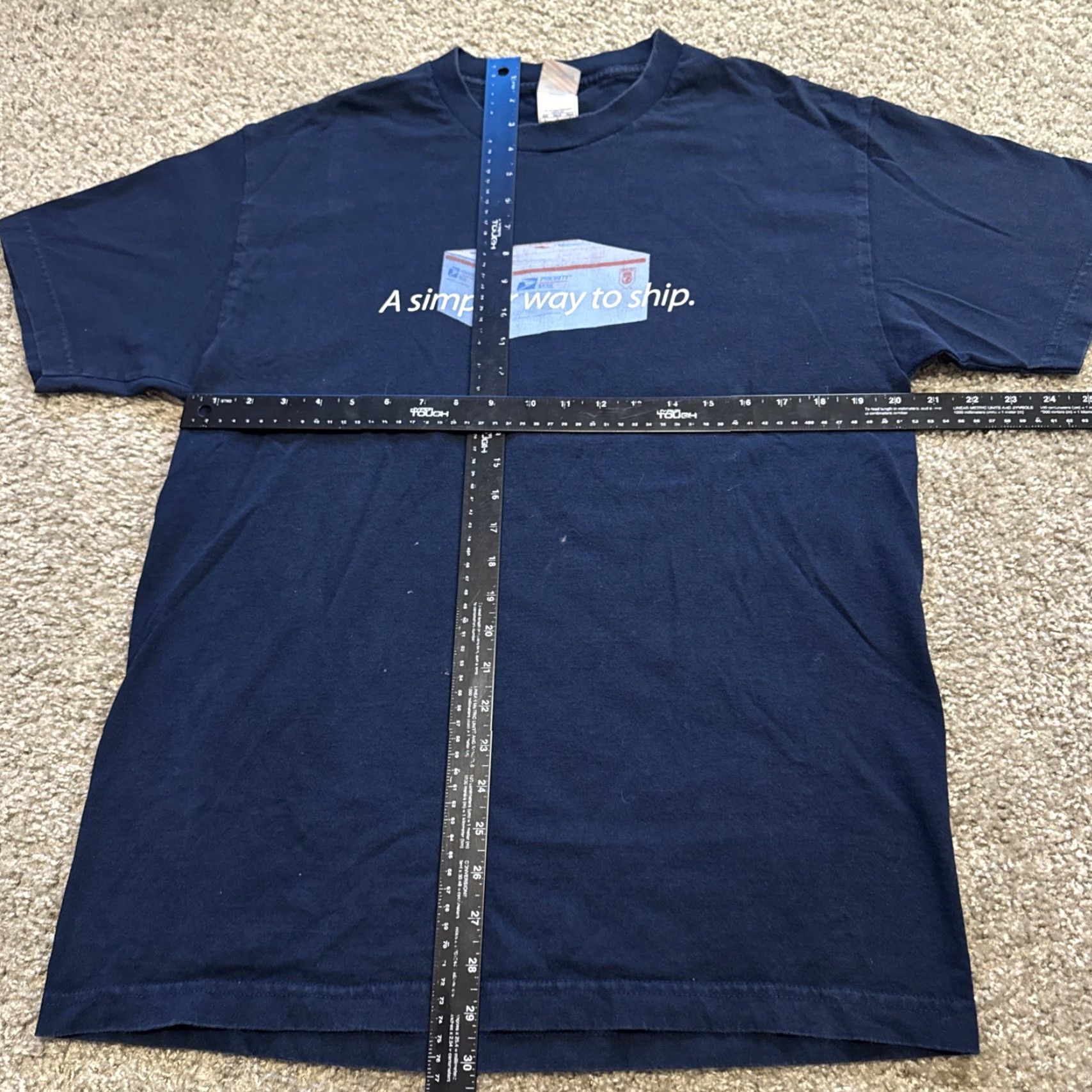 Vintage VINTAGE USPS Simpler Way To Ship Y2K 2000s Graphic T-Shirt Murina Men M Blue Shirt Mens Size US M / EU 48-50 / 2 - 4 Thumbnail