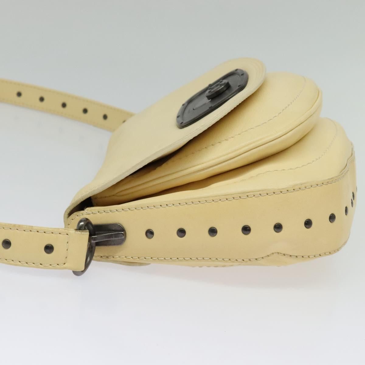 Celine CELINE Studs Shoulder Bag Leather Cream Size ONE SIZE - 4 Thumbnail