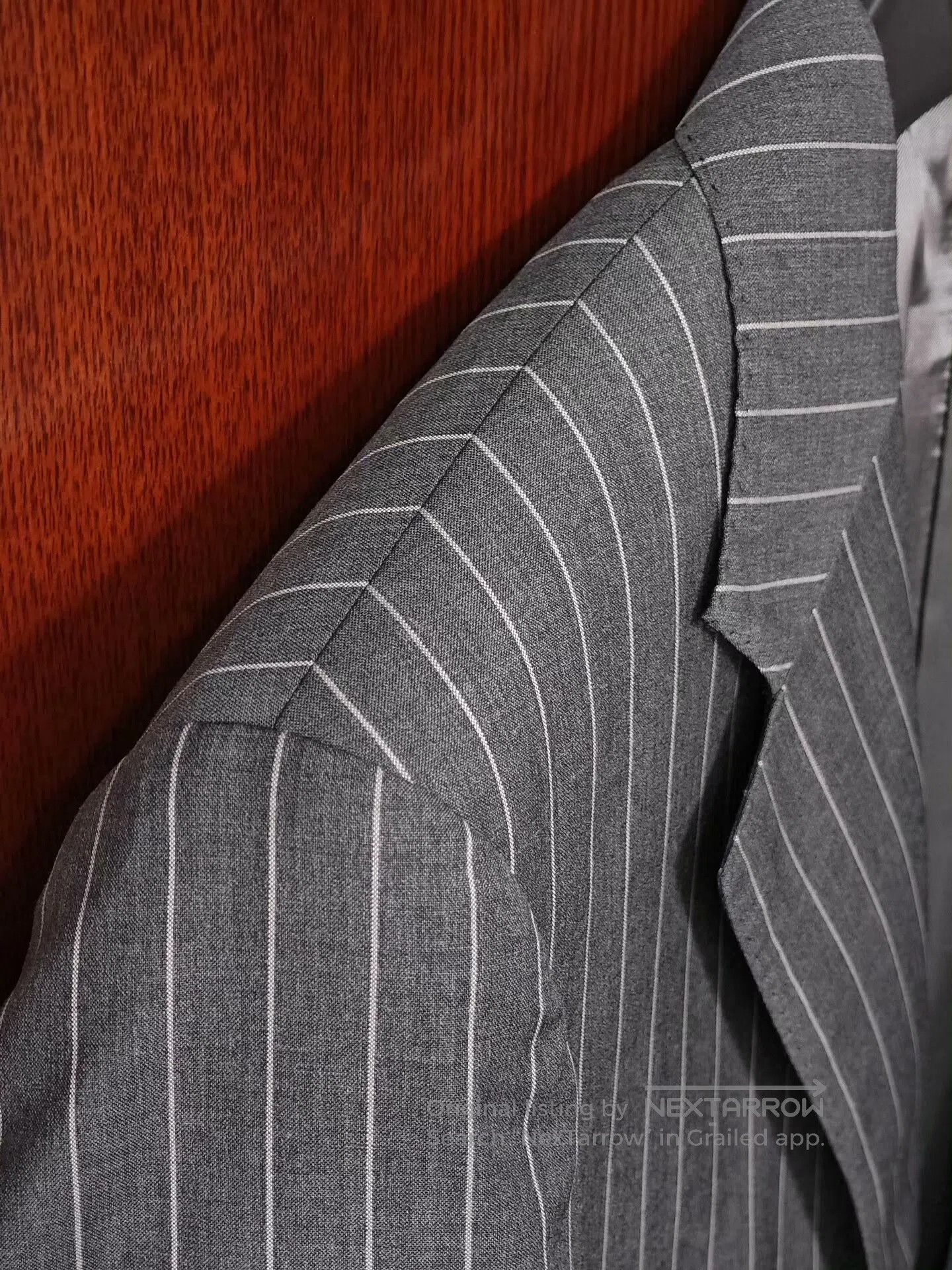 Lubiam Italian Gray Striped Wool Blazer. Size US M / EU 48-50 / 2 - 4 Thumbnail