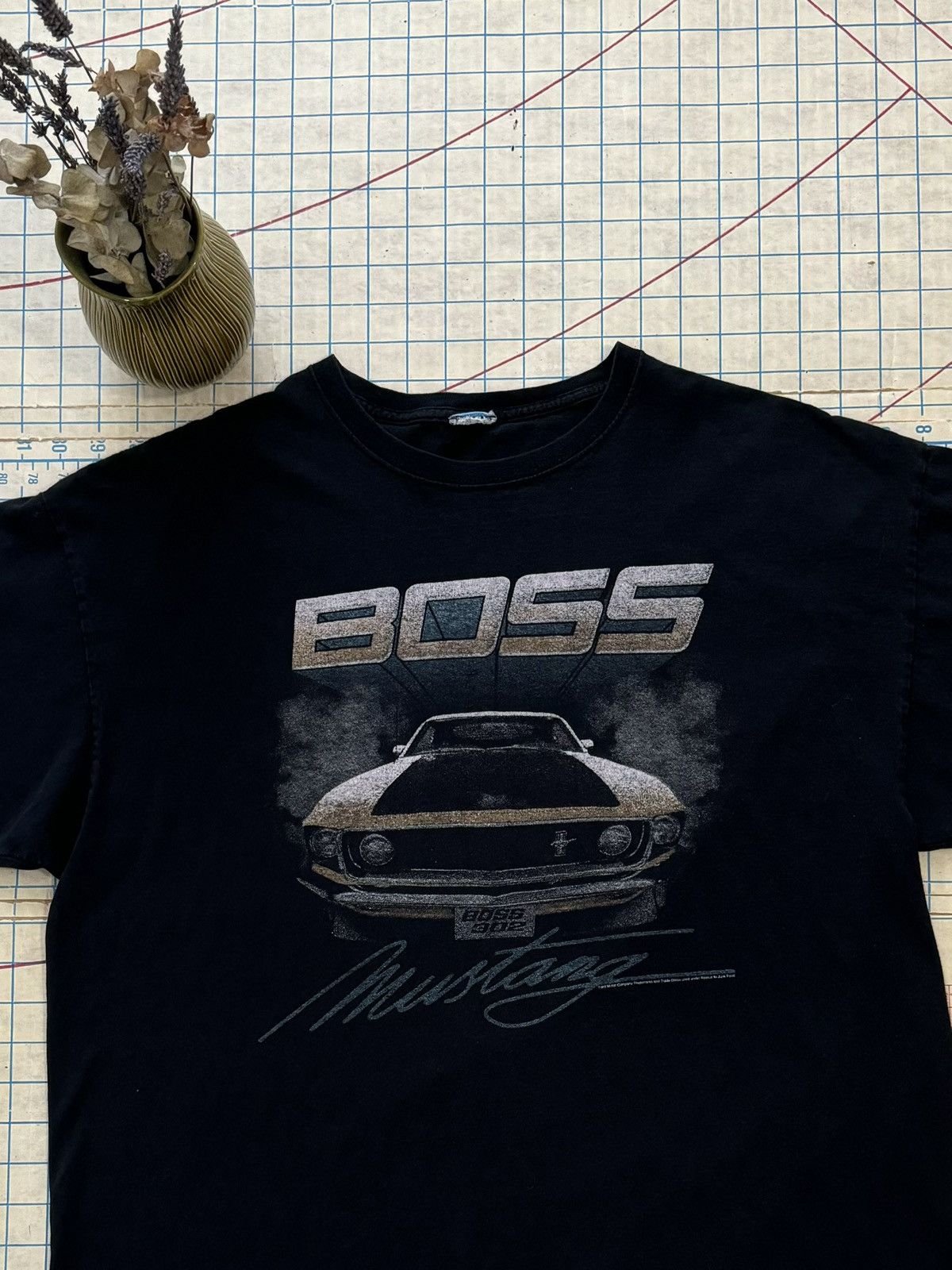 Mustang × Vintage Boss Mustang Black Graphic Tee Racing Muscle Car XL Size US XL / EU 56 / 4 - 3 Thumbnail