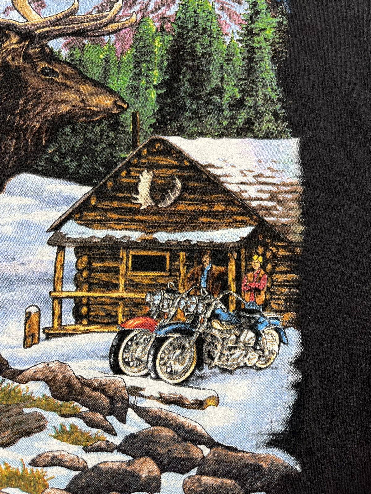 Harley Davidson Vintage 1995 Harley Davidson Elk Nature Graphic Tee Size US XL / EU 56 / 4 - 8 Thumbnail