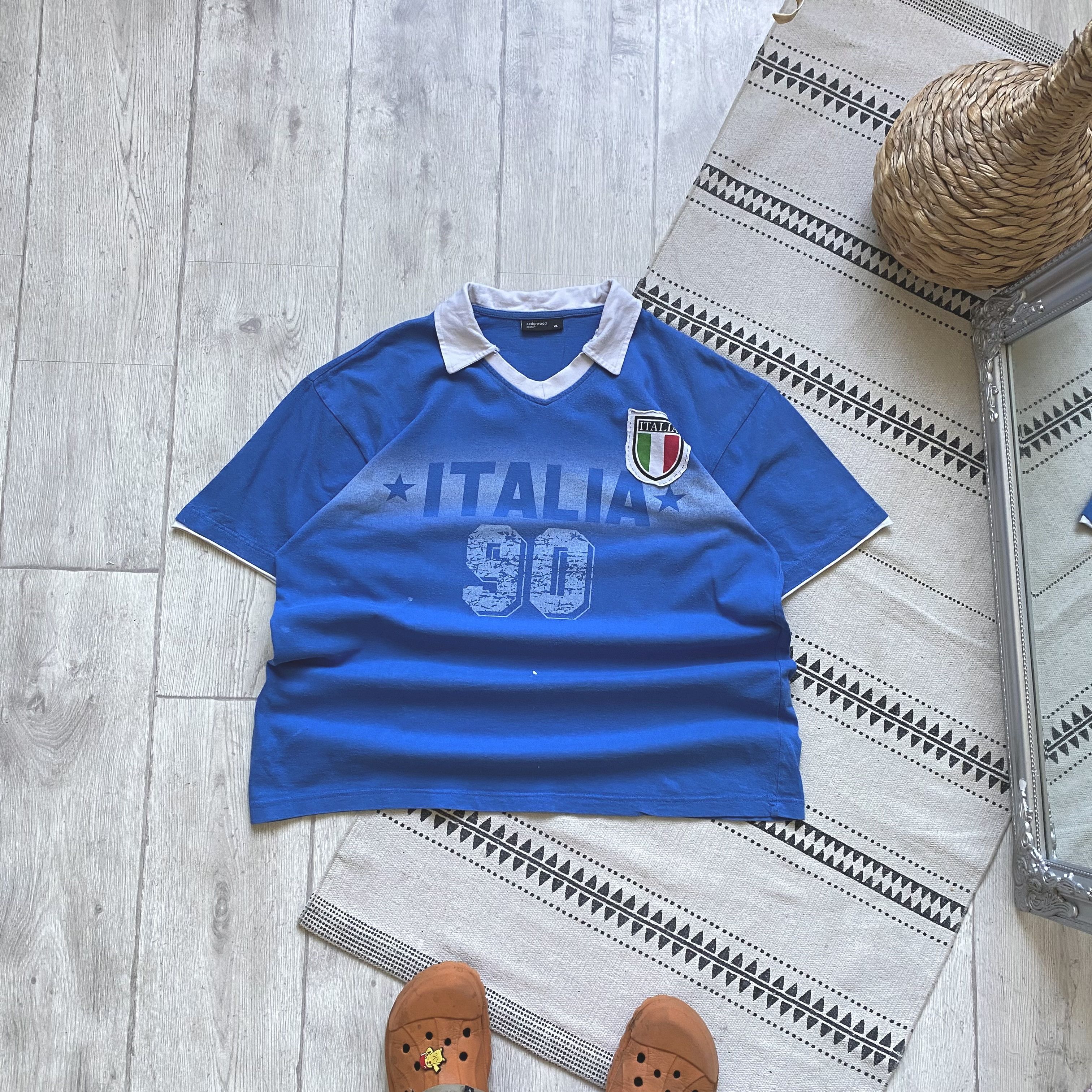 Puma 🇮🇹 Vintage 90s Faded Italia Jersey tee polos Nike Umbro Size US XL / EU 56 / 4 - 1 Thumbnail