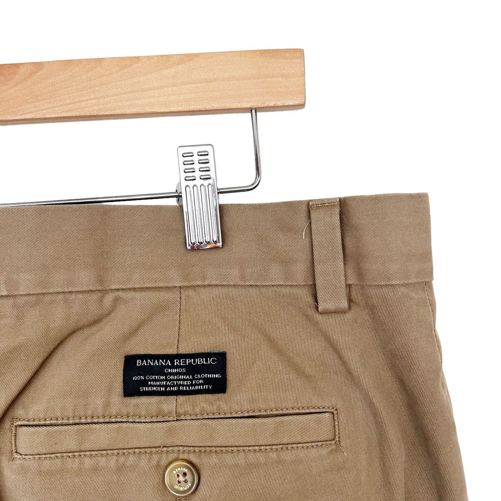 Banana Republic Banana Republic Tan Aiden Chino Flat Front Pants Sz 36x30 Size US 36 / EU 52 - 5 Thumbnail