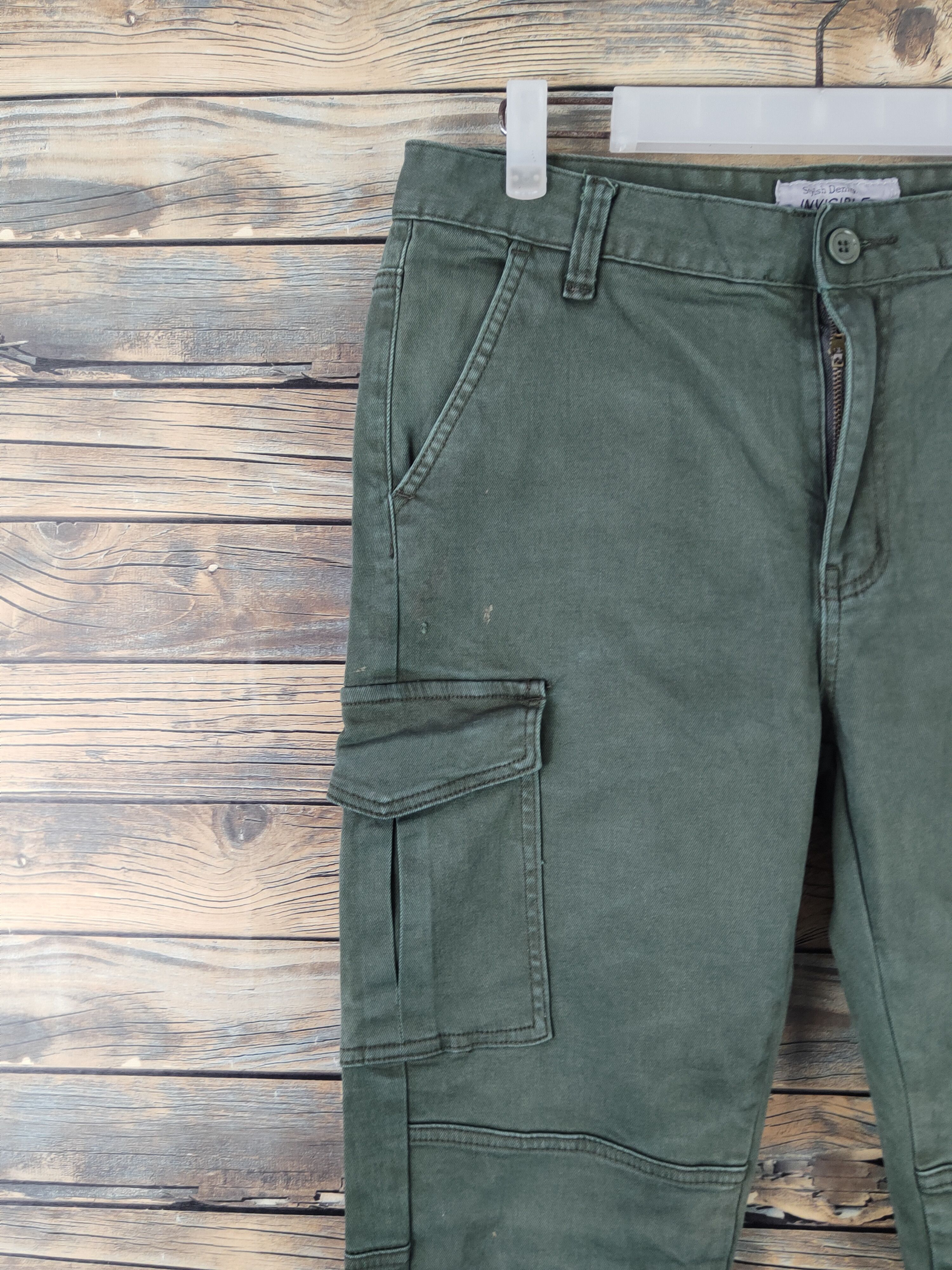 Japanese Brand DLL Invisible Green Multipocket Tactical Cargo Pants #263 Size 31" - 3 Thumbnail