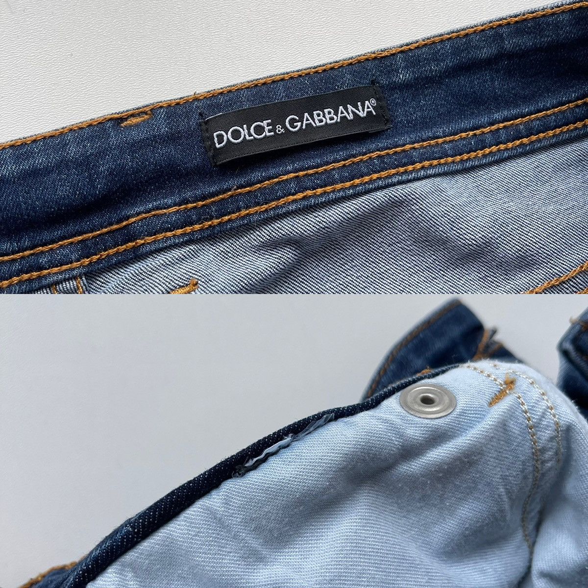 Dolce & Gabbana Dolce & Gabbana Leopard Logo Distressed Straight Jeans Blue Size 32" / US 10 / IT 46 - 9 Thumbnail