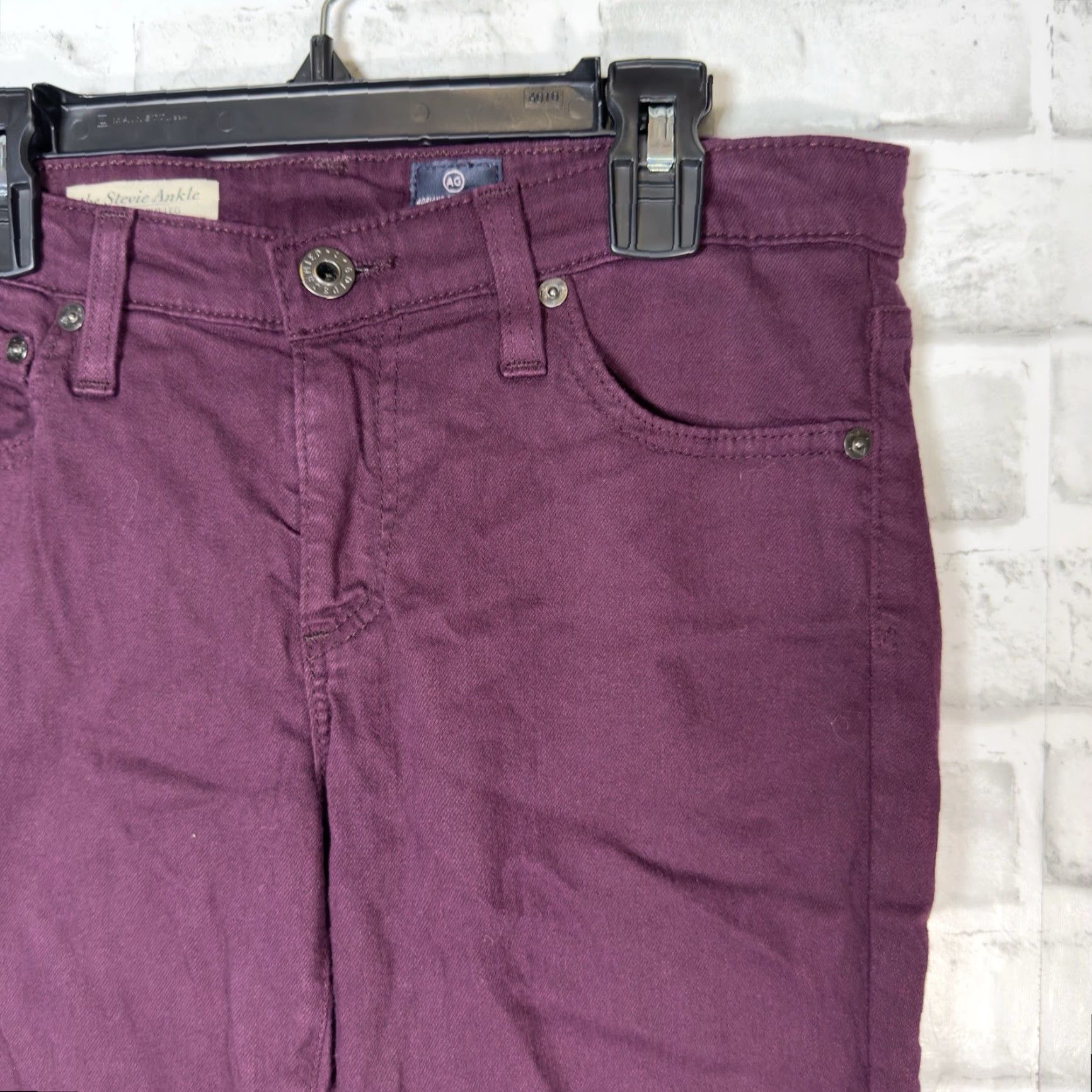 Vintage AG Adriano Goldschmied Red Stevie Ankle Pants Womens Size 27R x 29 Size 27" / US 4 / IT 40 - 2 Thumbnail