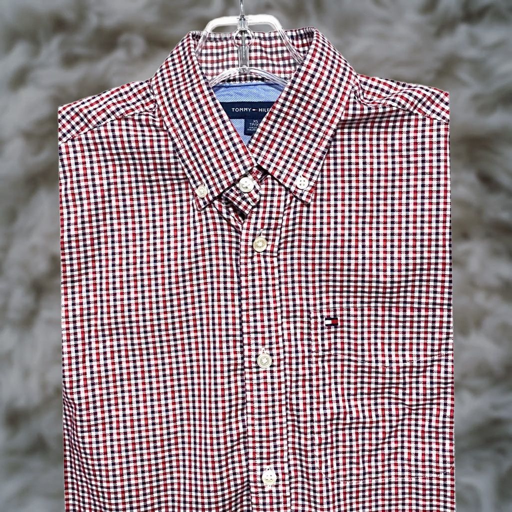 Tommy Hilfiger Tommy Hilfiger Button Shirt Men XS Red White Blue Checkered Preppy Office Work Shirt Size US XS / EU 42 / 0 - 1 Thumbnail
