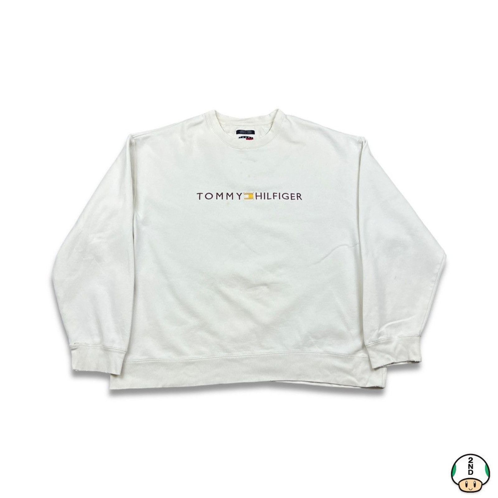 Tommy Hilfiger × Vintage Vintage 90s Tommy Hilfiger Sweatshirt XL Tommy Flag Pullover Size US XL / EU 56 / 4 - 1 Thumbnail