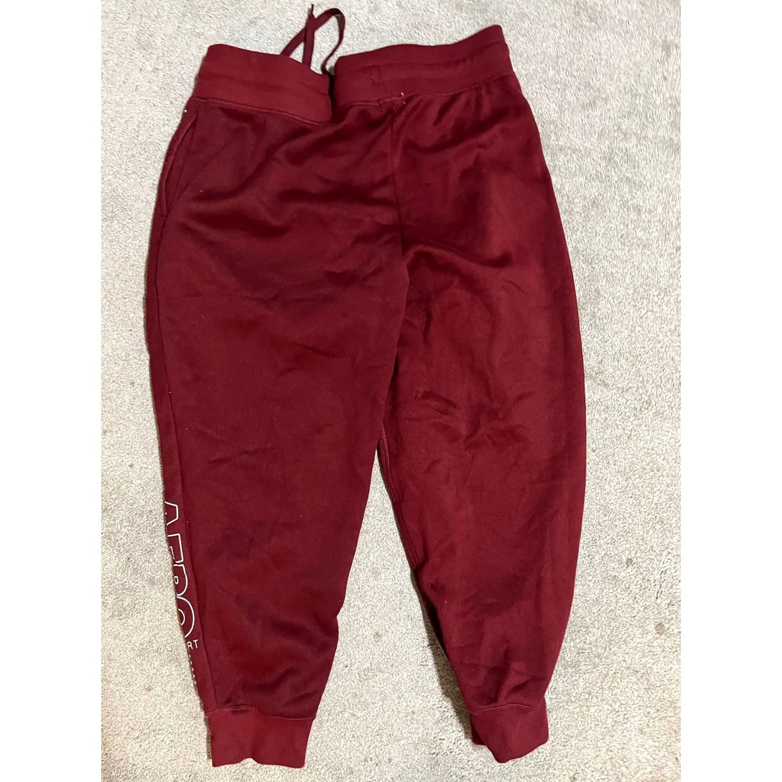 Vintage Aéropostale Sport Fleece Jogger Sweatpants Rhinestone Logo 1X Maroon Women Size 40" / US 18 - 3 Thumbnail
