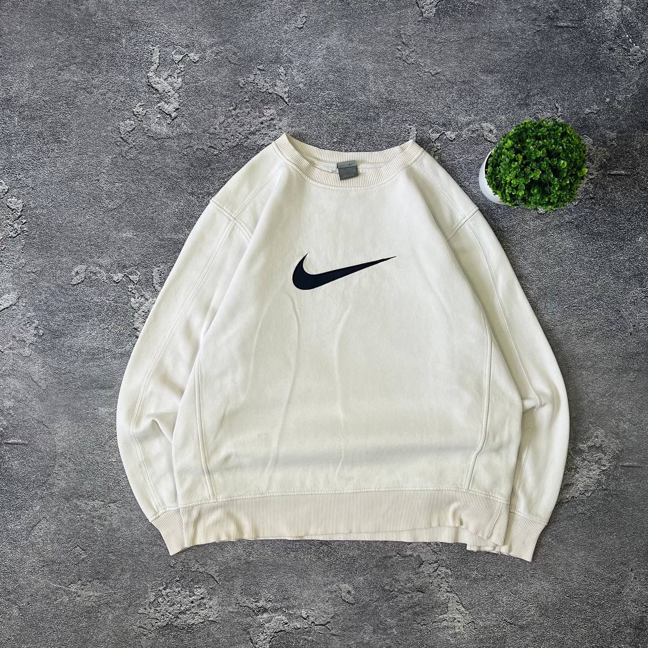 Nike × Vintage Vintage Blue Nike Sweatshirt Big Logo Y2K Size L Size US L / EU 52-54 / 3 - 1 Thumbnail