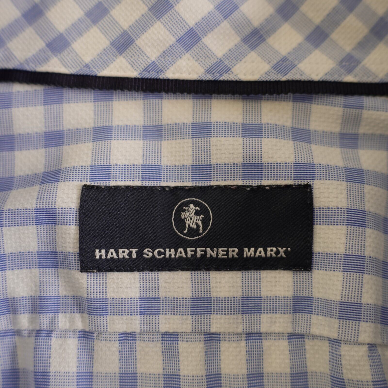 Hart Schaffner Marx Hart Schaffner Marx Blue Purple Check Medium Collared Dress Size US M / EU 48-50 / 2 - 7 Thumbnail