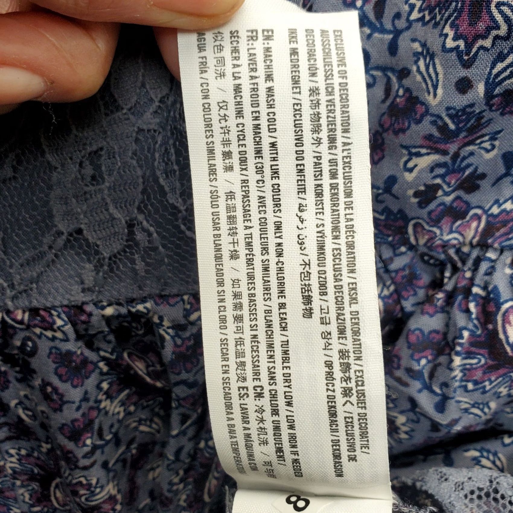 Abercrombie & Fitch Abercrombie & Fitch Romper Womens M Multicolor Floral Lace Trim Backless Tie Waist Sleeveless Shirt? Size 32" / US 10 / IT 46 - 7 Thumbnail