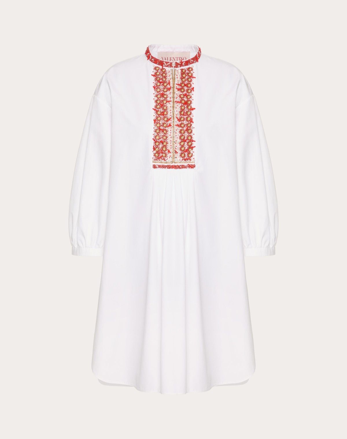 Valentino o1s1wg110525 Embroidered Compact Short Dress in White Size M / US 6-8 / IT 42-44 - 1 Thumbnail