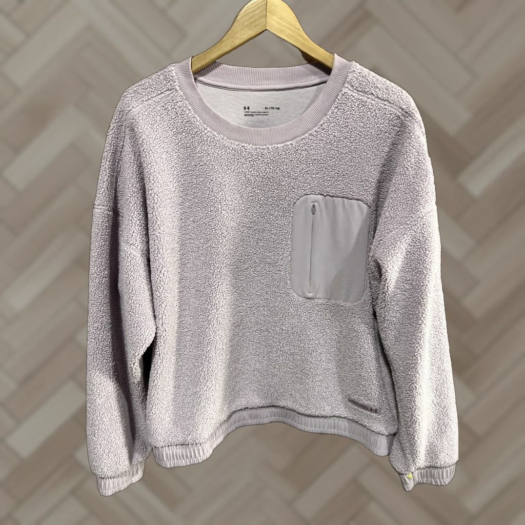 Under Armour Under Armour Sweatshirt Women’s XL Pink Sherpa Mission Crew Pullover Size XL / US 12-14 / IT 48-50 - 1 Thumbnail