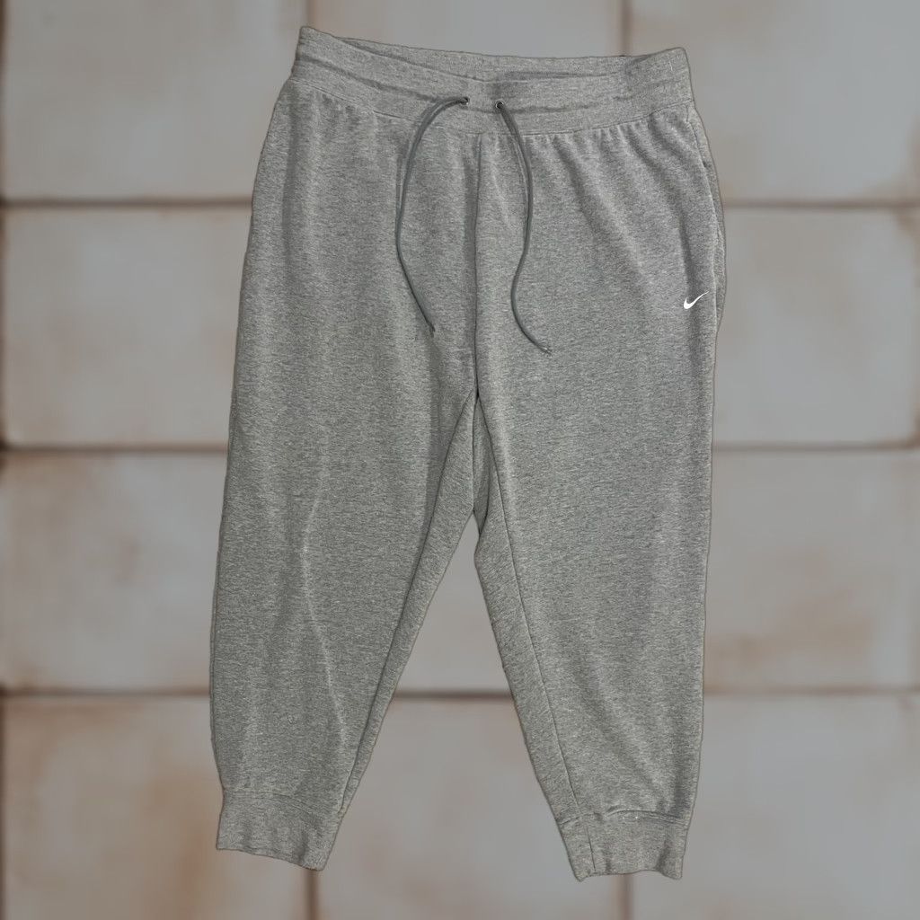 Nike Nike Dri-FIT Joggers Womens High-Waisted 2XL Grey Pants Casual Athleisure Long Inseam 27 in Pockets Drawstring Size 40" / US 18 - 1 Thumbnail