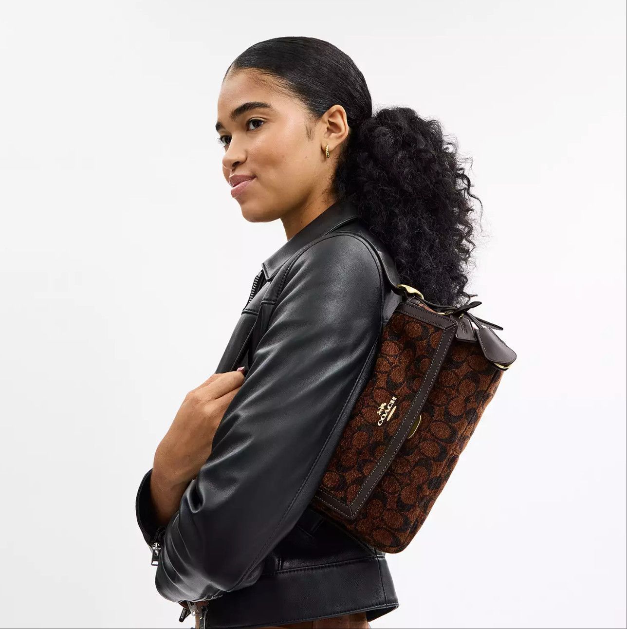 Coach Etta Small Flap Shoulder Bag In Signature Chenille CCV65 Size ONE SIZE - 9 Thumbnail
