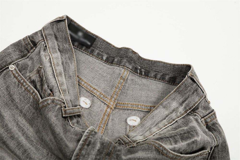 Vintage Punk washed gradient wide-leg ink-splashed distressed jeans Size US 32 / EU 48 - 4 Thumbnail
