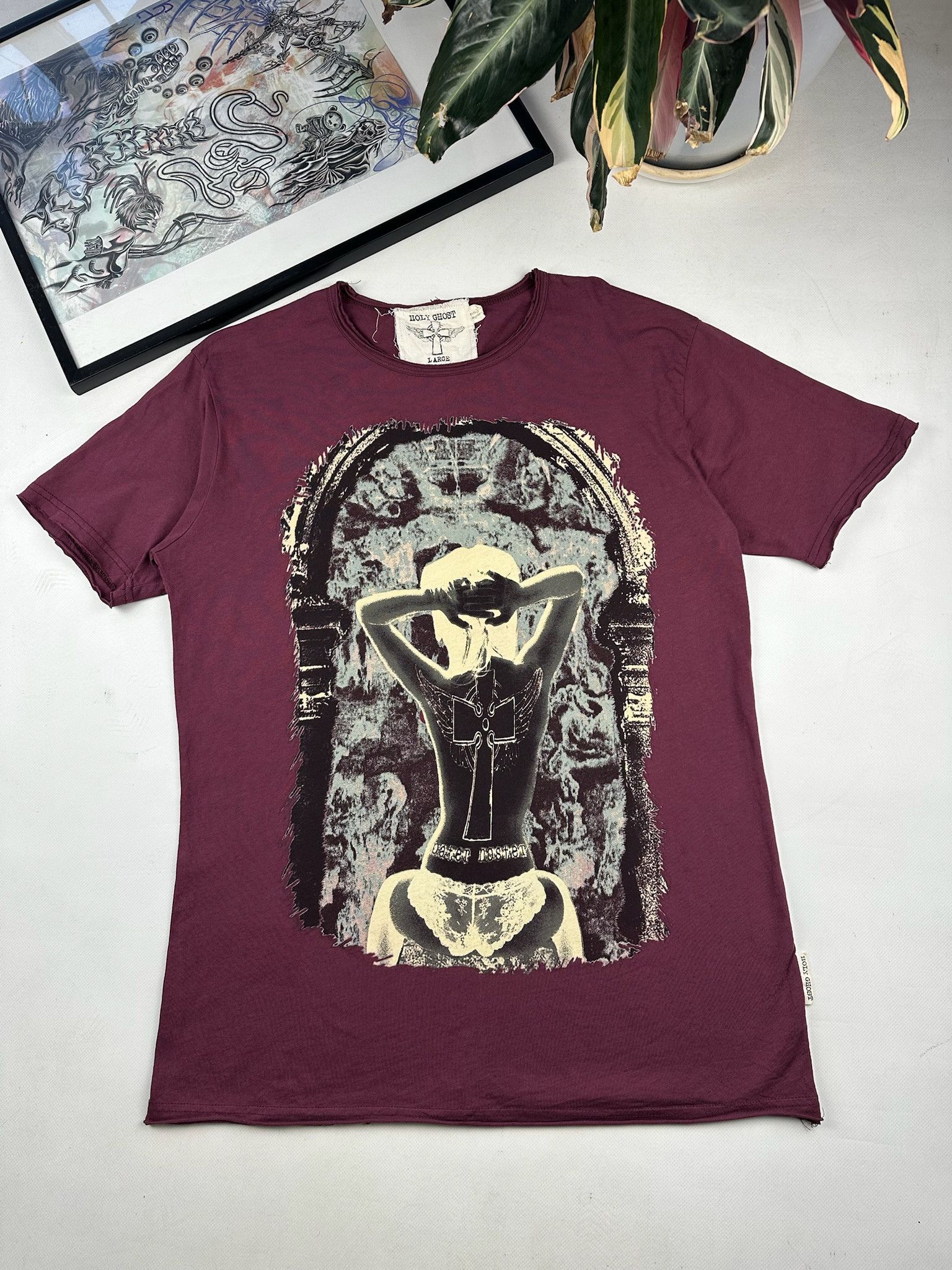 Holy Ghost Affliction Y2K Tee sexy girl nude women pornstar