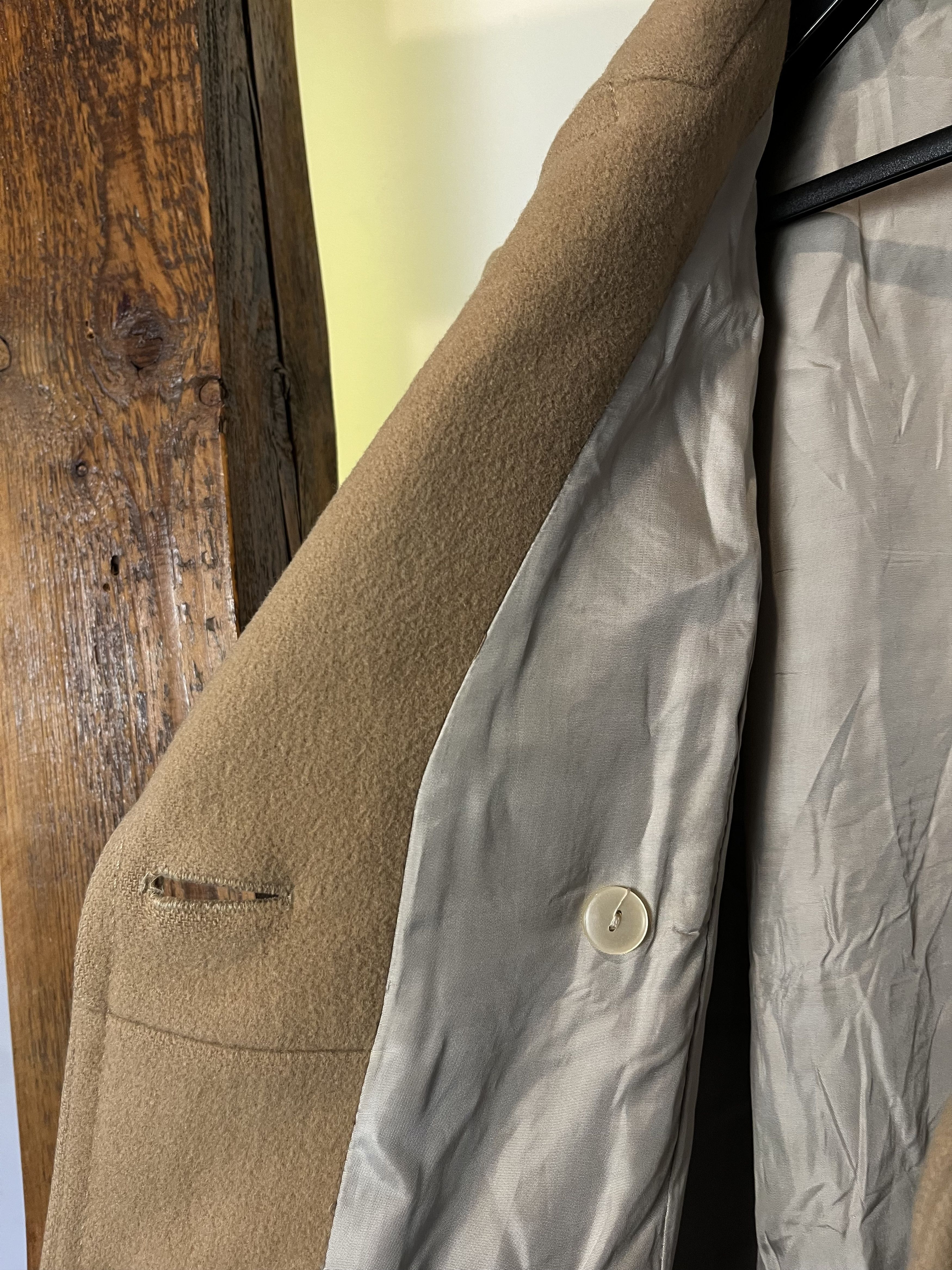 Vintage Vintage 90s Pure Wool Heavy Coat Brown Beige Size US M / EU 48-50 / 2 - 9 Thumbnail