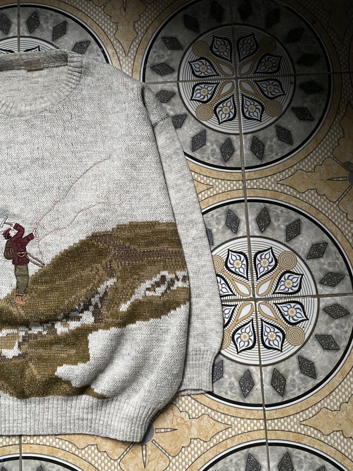 Other Vintage 90's Mountaineering Scenic Art Knit Sweater Size US L / EU 52-54 / 3 - 2 Thumbnail